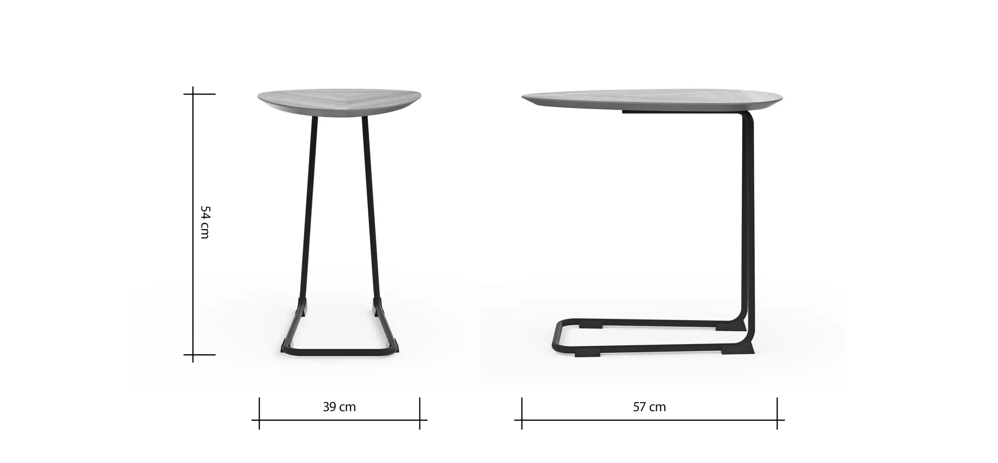 Sofatisch Fano - LBH ca. 57x39x54 cm, Eiche natur, Furnier