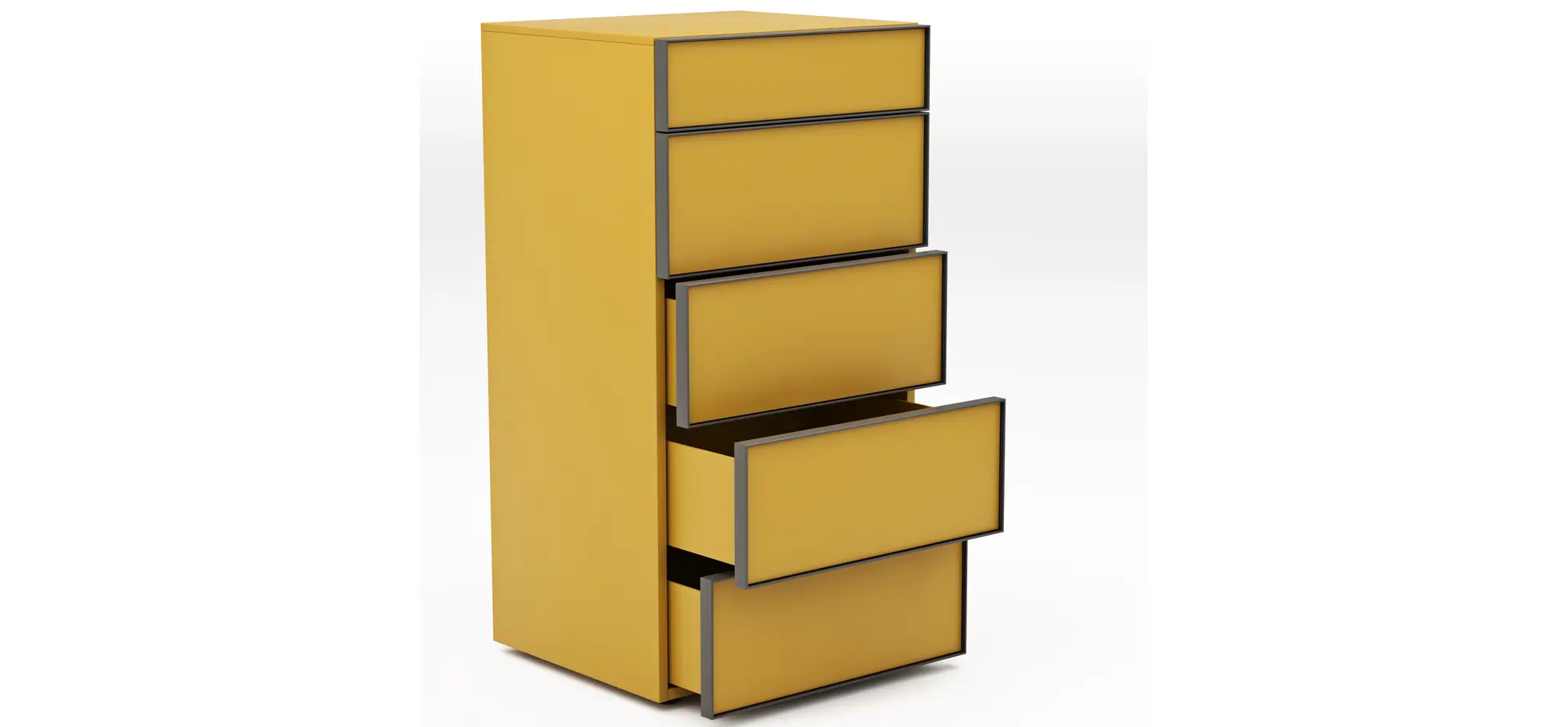 Kommode Loretto - BHT ca. 60x115x53 cm, Lack matt, Safrangelb