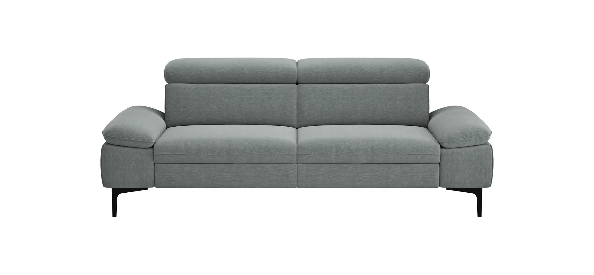 Sofa Felipa - 3-Sitzer inkl. Kopfteil verstellbar, Stoff, Grau 105060