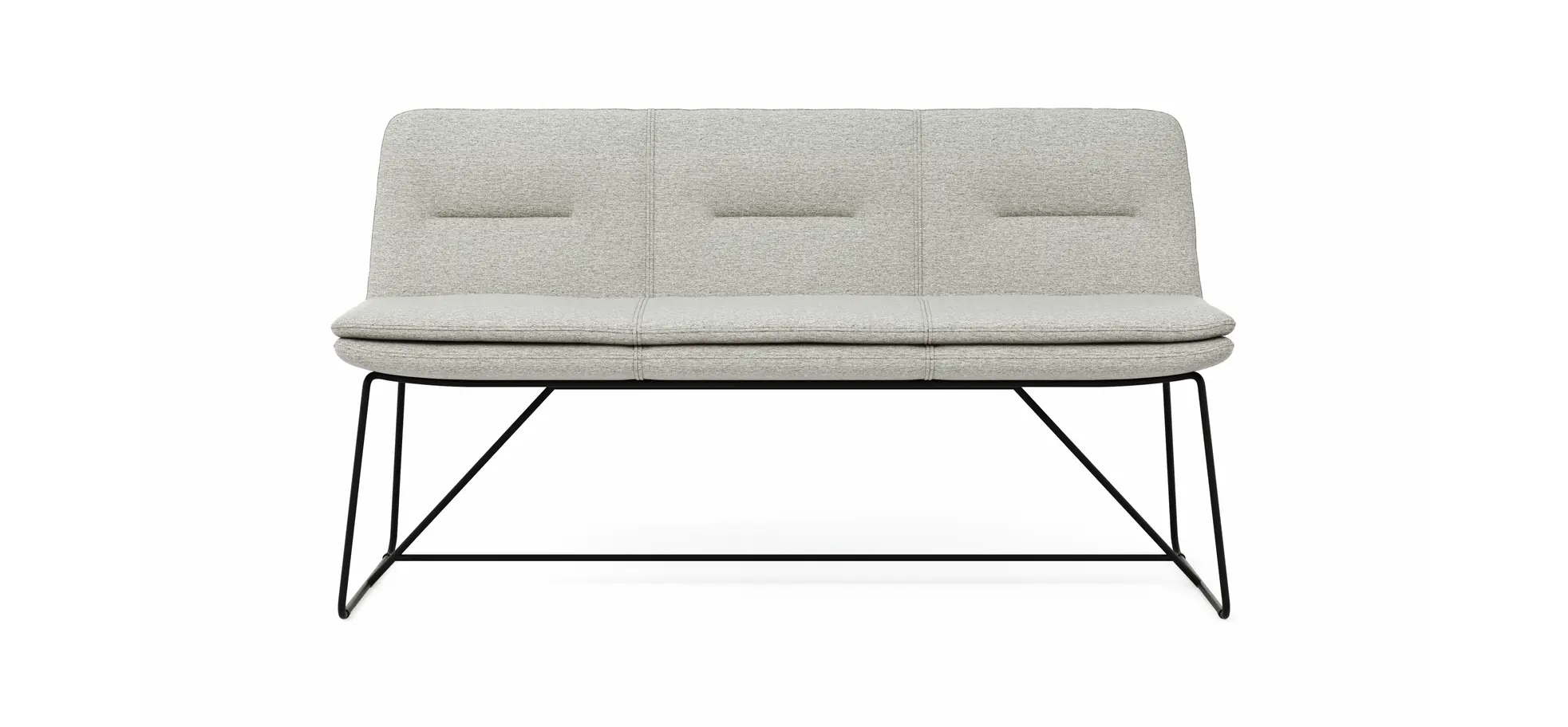Polsterbank Macano - B ca. 160 cm, Stoff, Hellgrau