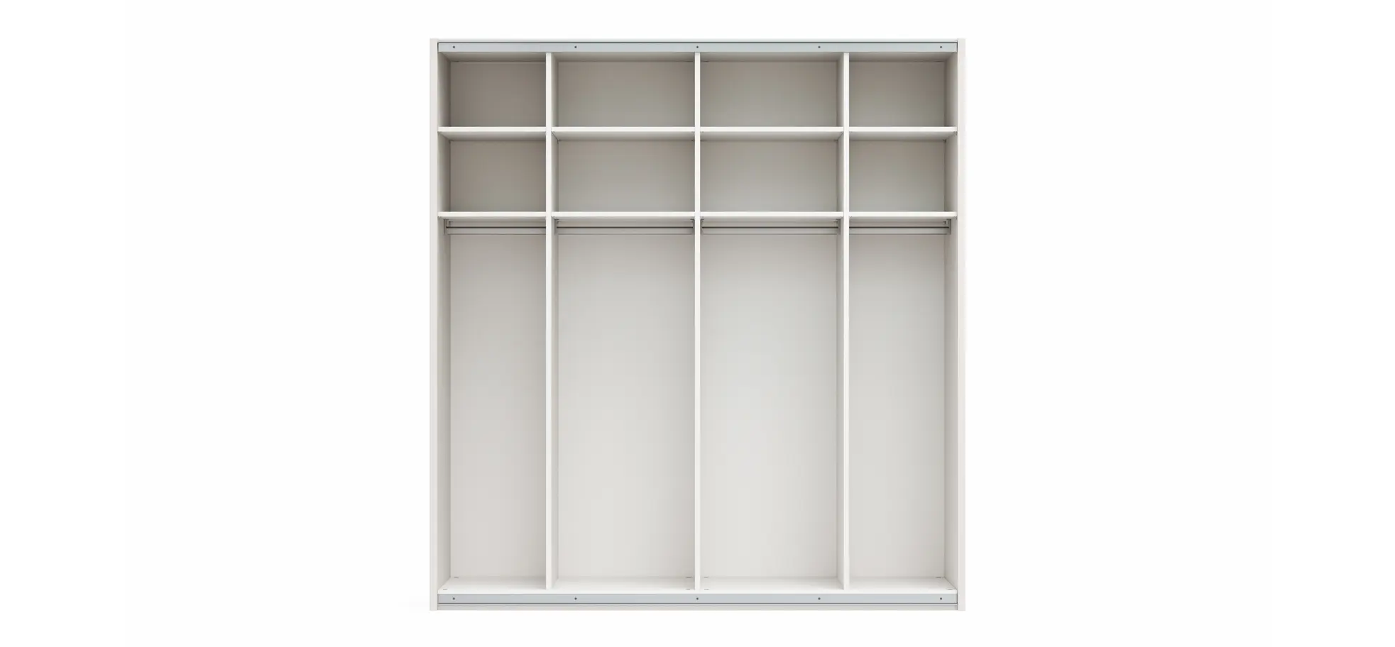 Schwebetürenschrank Viana - B ca. 212 cm, Lack, Weiß