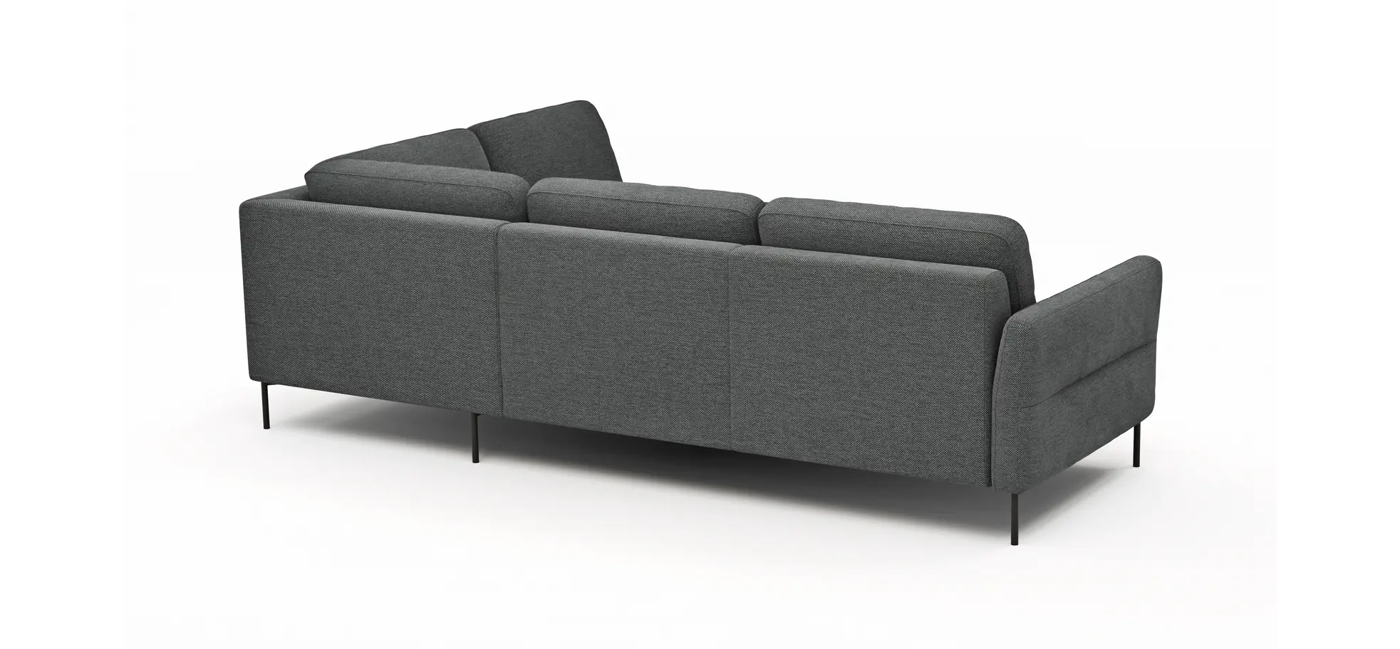 Ecksofa Enna - 3-Sitzer, Ecke rechts, Sitzvorzug (motorisch), Stoff, Anthrazit