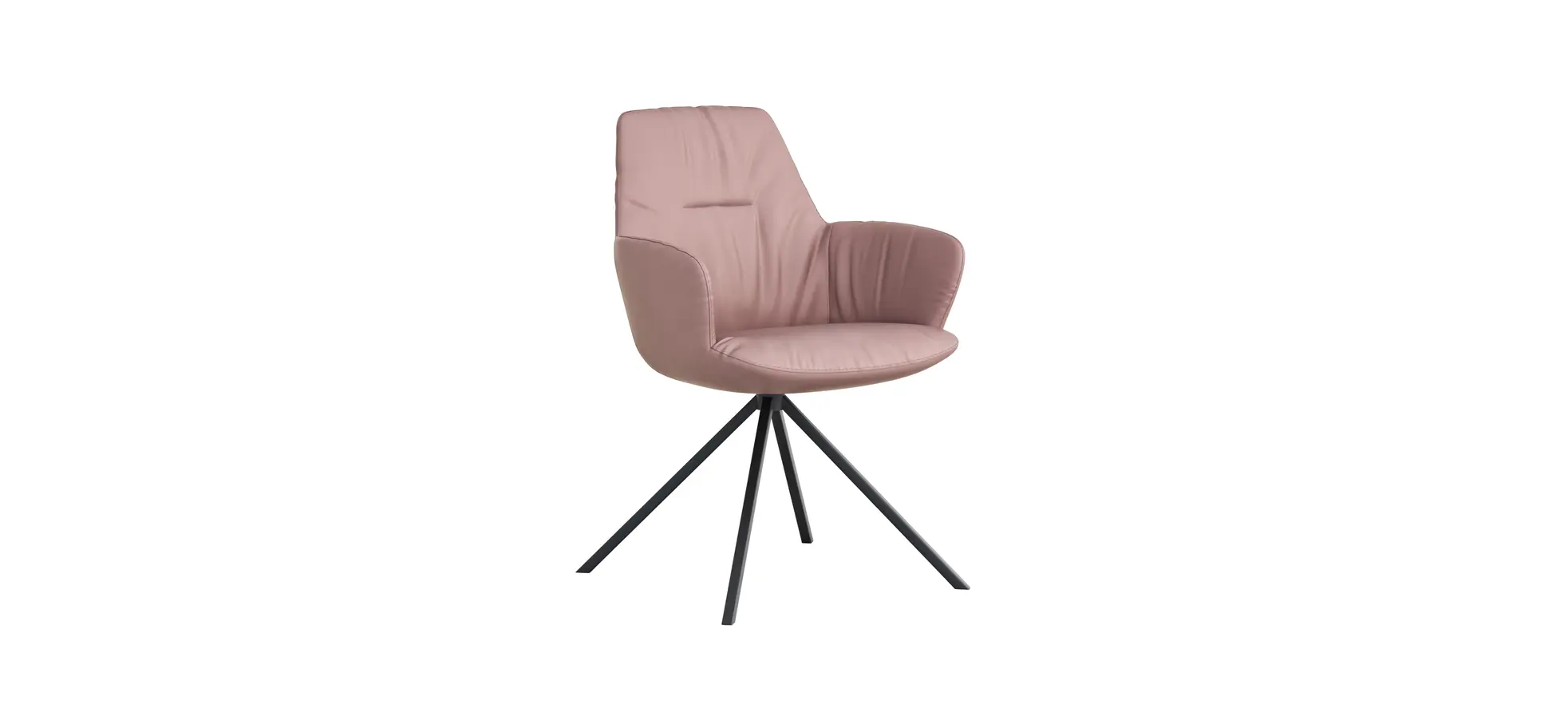 Armlehnstuhl Pegara - Leder, Mauve