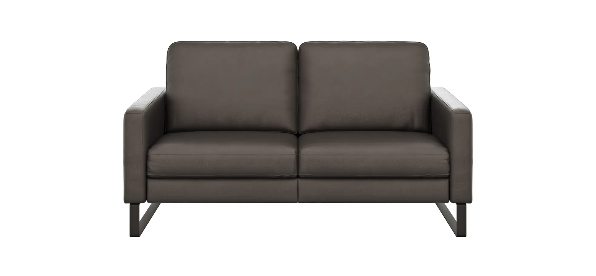 Sofa Enna - 2,5-Sitzer, Armlehne A, Leder, Schwarz, Kufe, Schwarz 111505