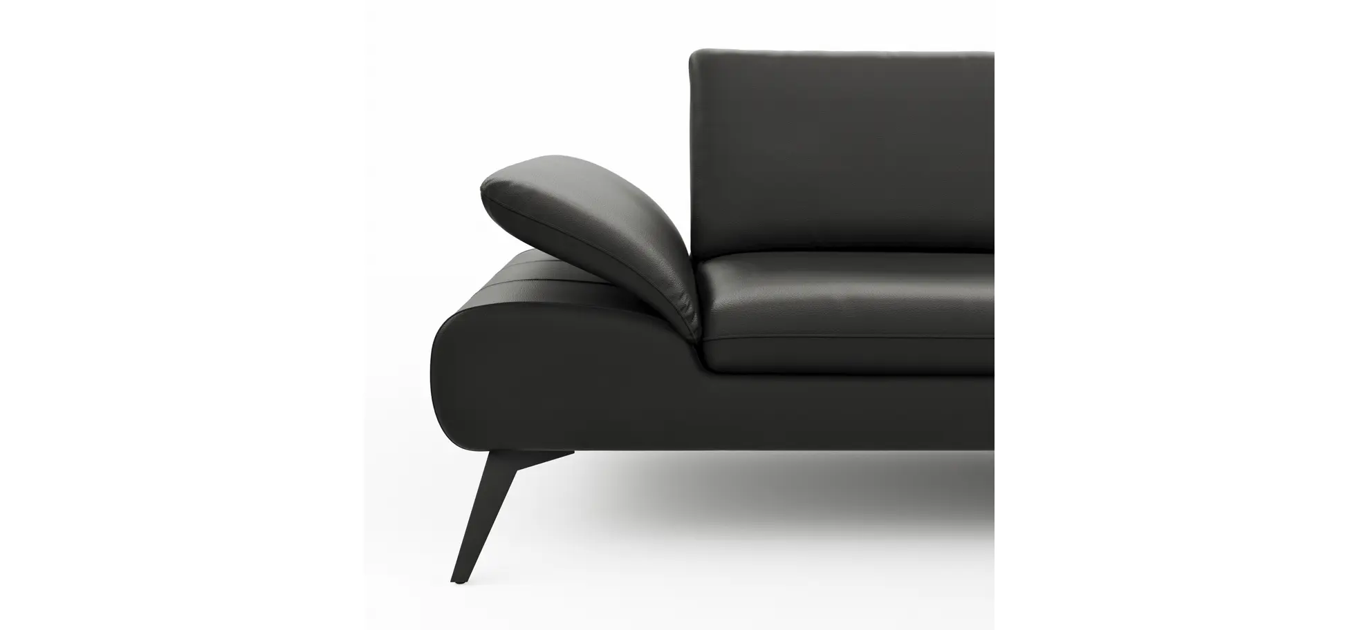 Sofa Collina - 3-Sitzer, Leder, Schwarz