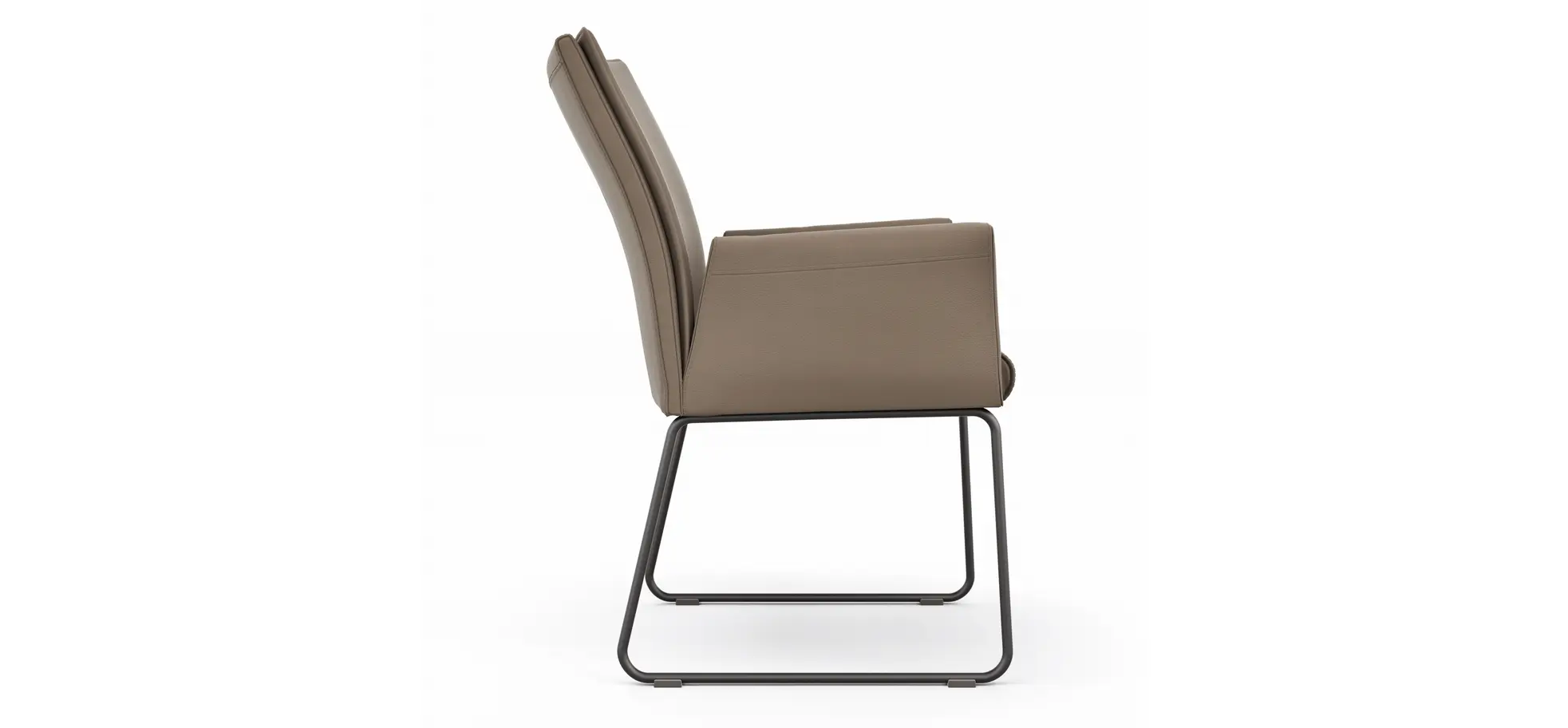 Armlehnstuhl Florea - Leder, Kitt