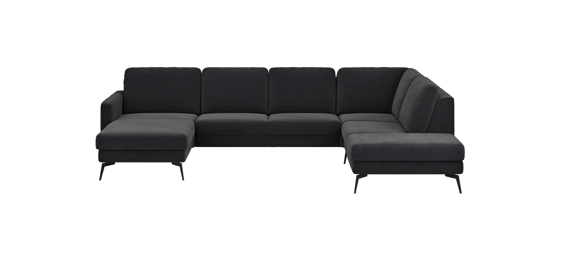 Wohnlandschaft Enna - Longchair links, 2,5-Sitzer, Ecke rechts, Stoff, Anthrazit 109157