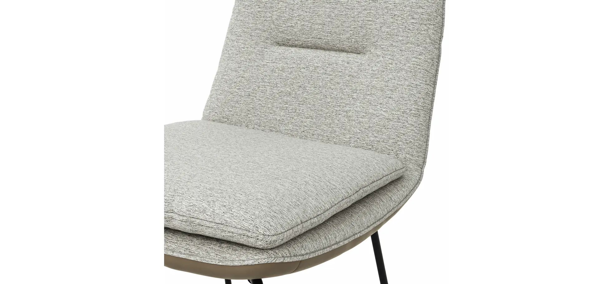 Polsterstuhl Macano - Stoff & Leder, Hellgrau, Steingrau