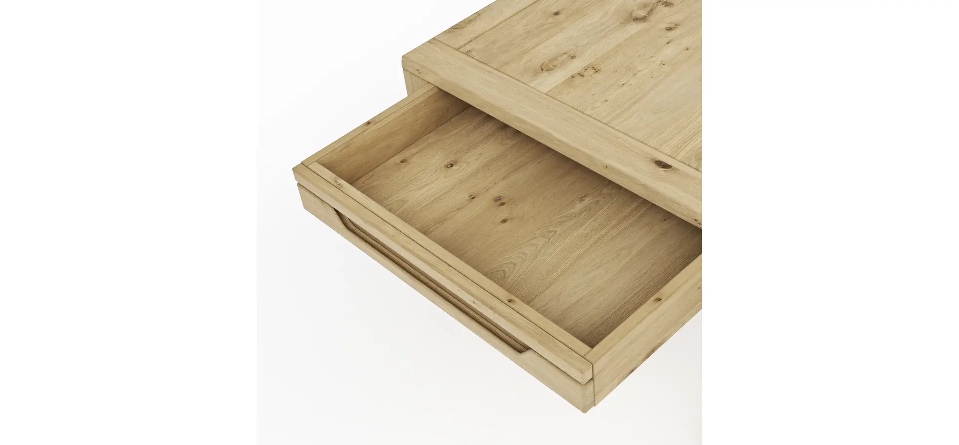 Couchtisch Amora - LBH ca. 80x80x45 cm, Wildeiche massiv bianco