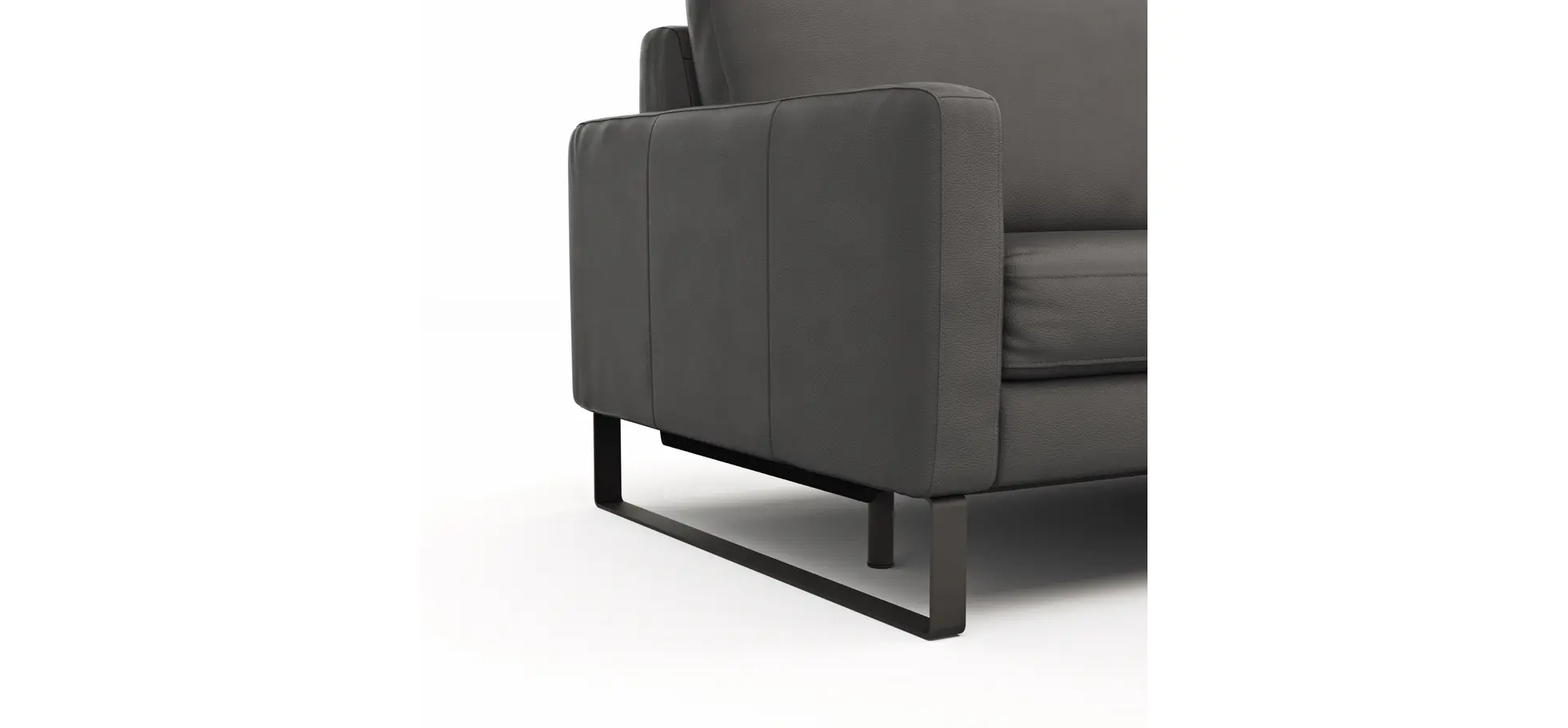 Sofa Enna - 3,5-Sitzer inklusive Relaxfunktion (motorisch), links und rechts, Leder, Anthrazit