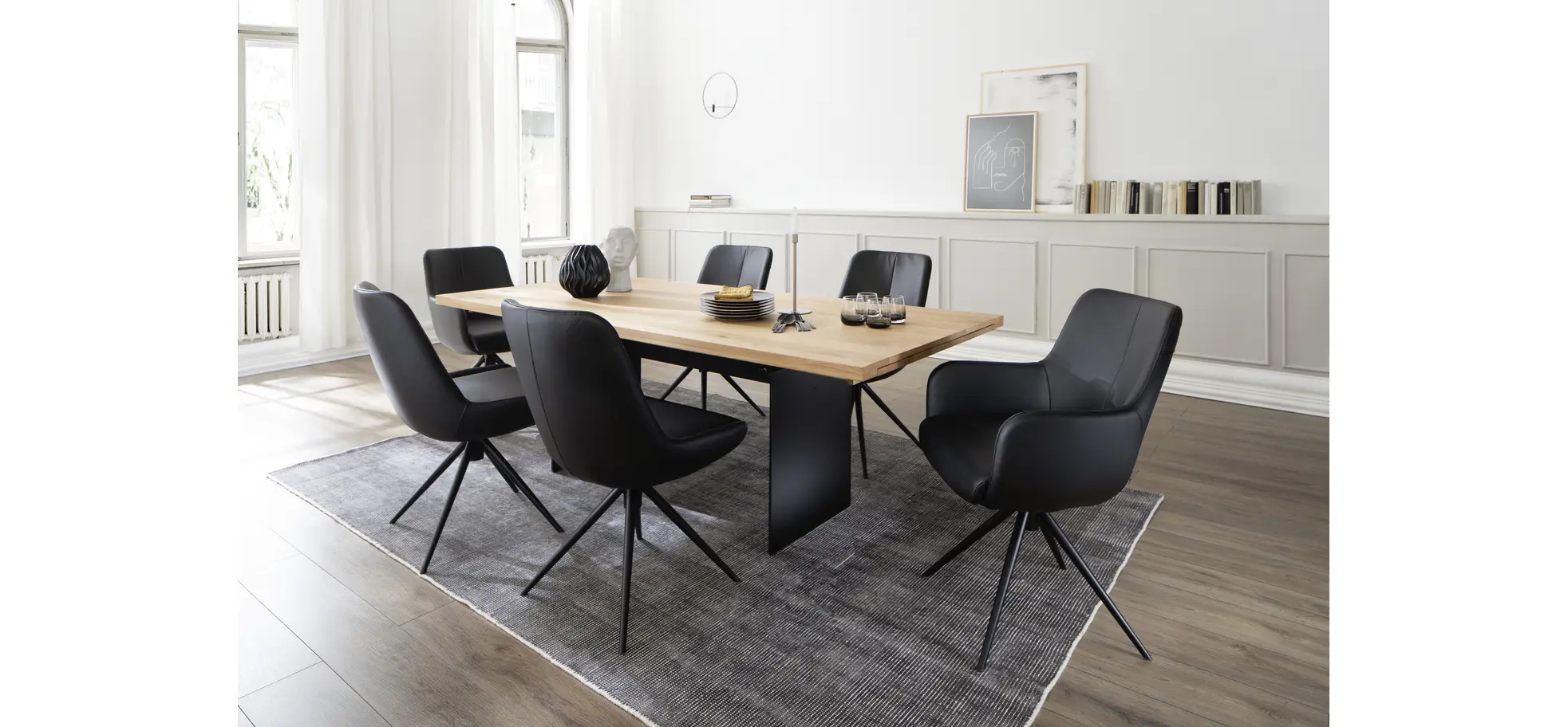 Stuhl Mis - Leder, Schwarz, Gestell, Schwarz