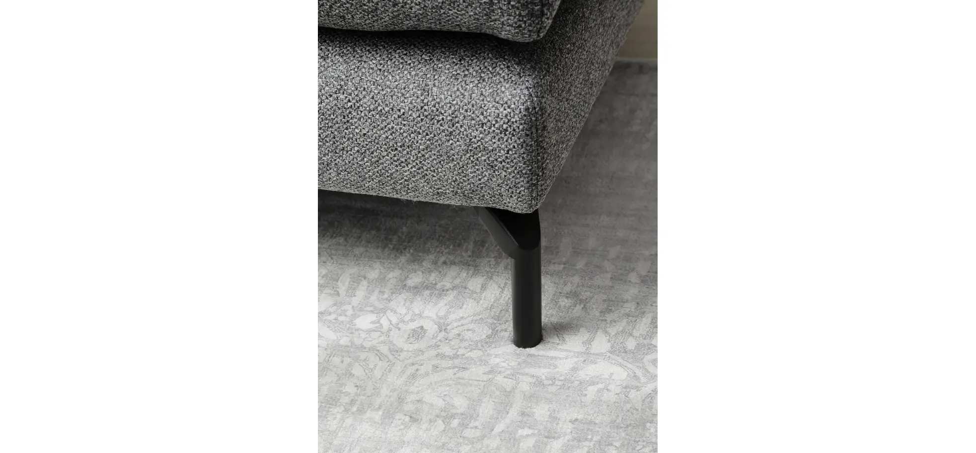 Ecksofa Cuneo Klassik - Longchair links, 2-Sitzer, Stoff, Hellgrau