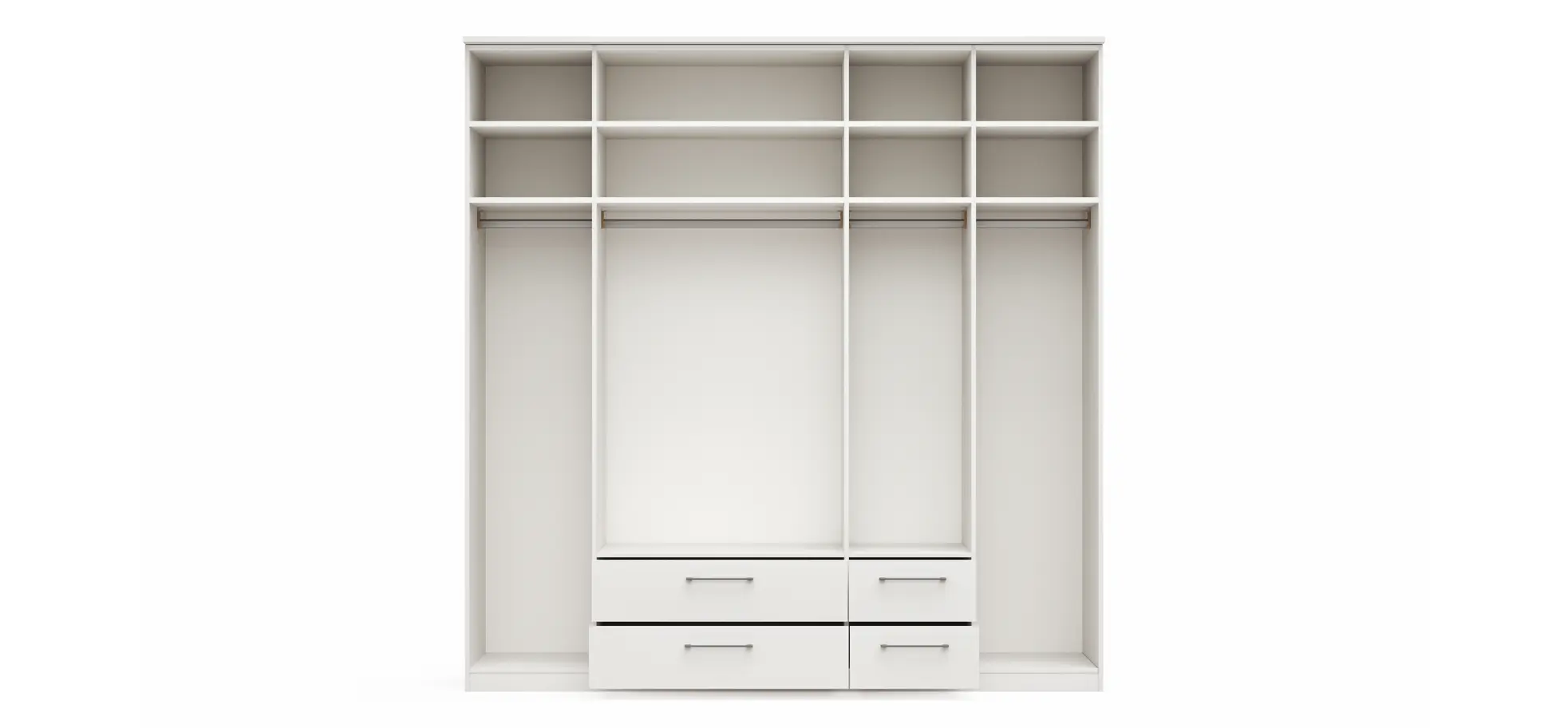 Drehtürenschrank Viana - B. ca. 225 cm, Lack, Weiß