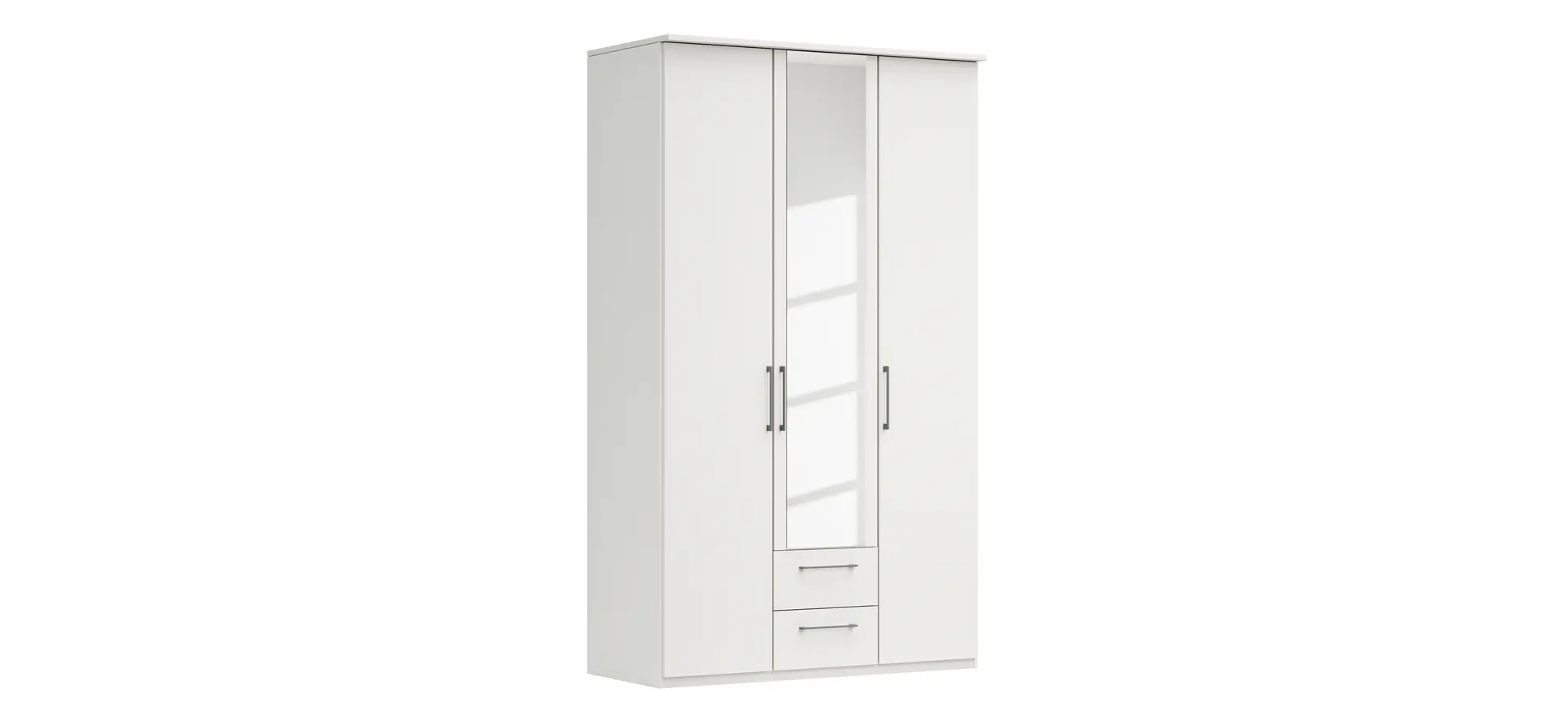 Drehtürenschrank Viana - B. ca. 136 cm, Lack, Weiß