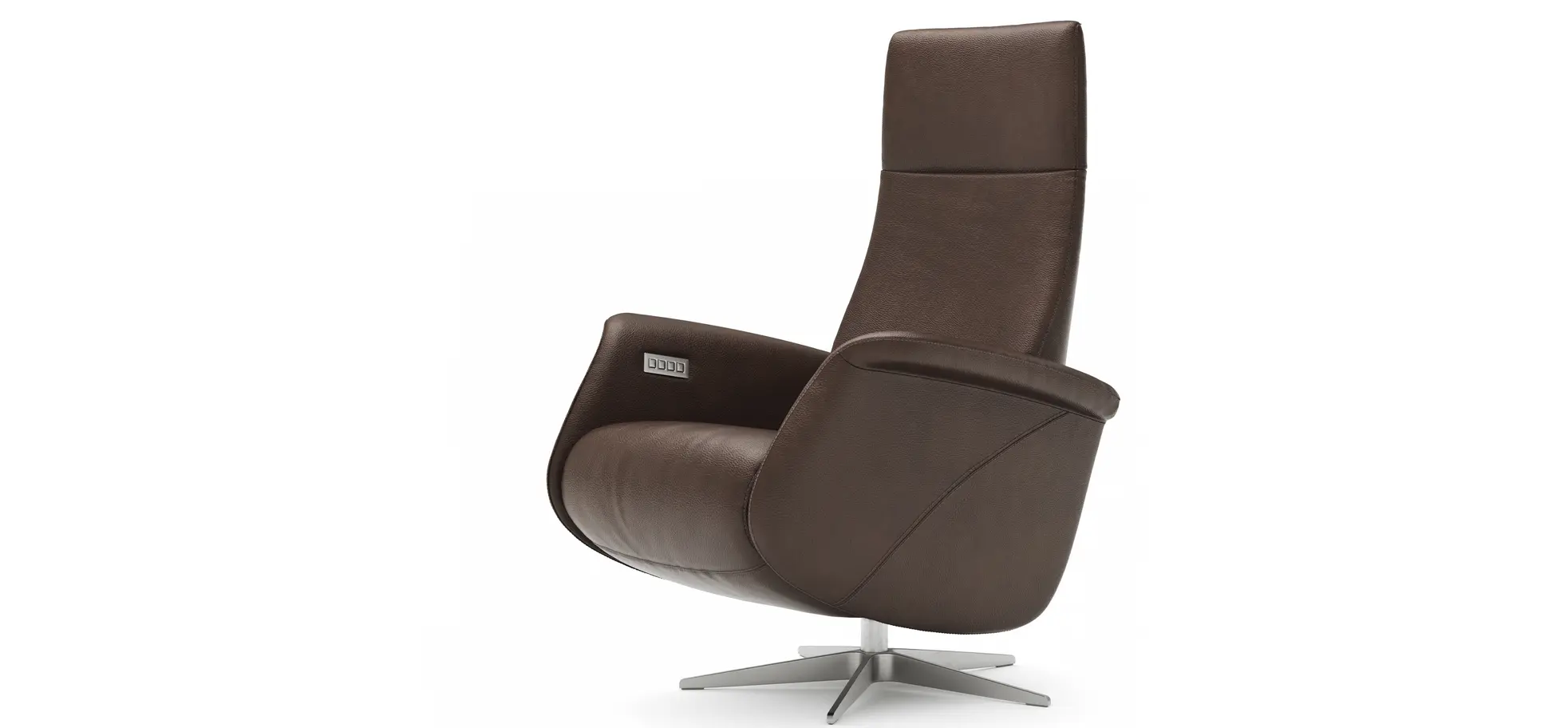 Relaxsessel Girona -  Relaxfunktion (motorisch), Leder, Dunkelbraun