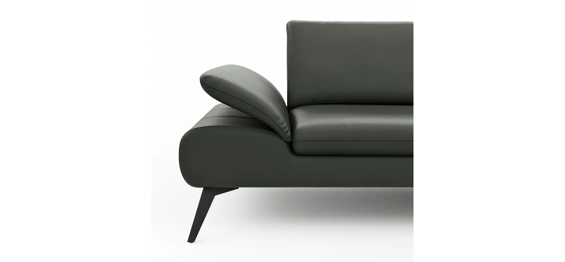 Sofa Collina - 3-Sitzer, Leder, Schlammgrün