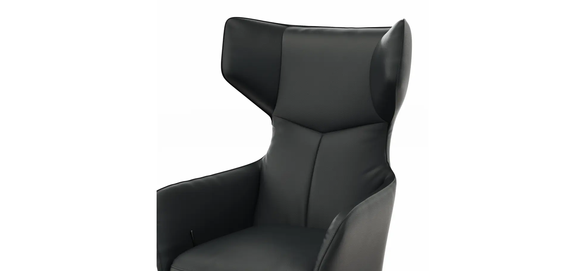 Sessel Noto Relax II - Rückenlehne verstellbar, Leder, schwarz