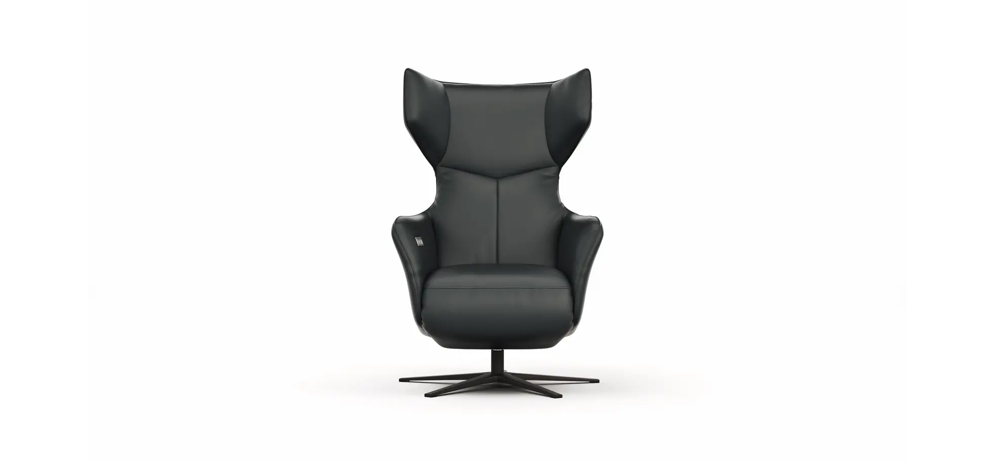 Sessel Noto Relax II - Rückenlehne und Fußteil verstellbar (motorisch), Leder, Schwarz