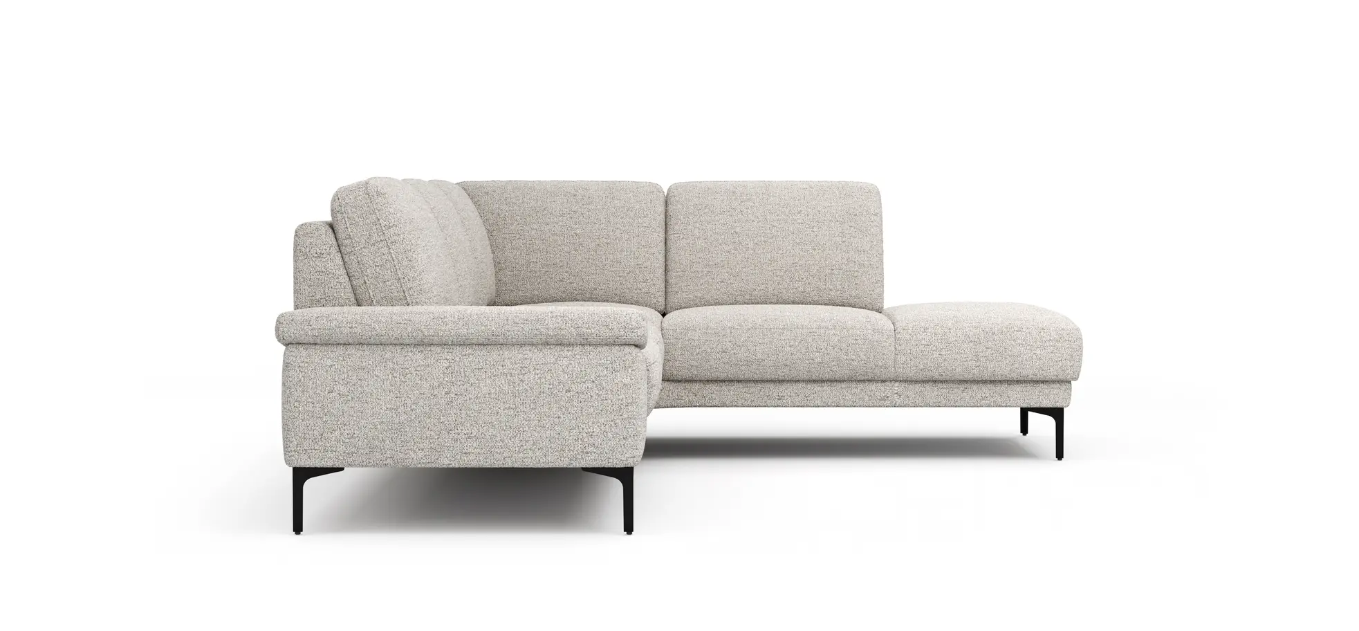 Ecksofa Matero - 2-Sitzer mit Ecke rechts, Stoff, Hellgrau