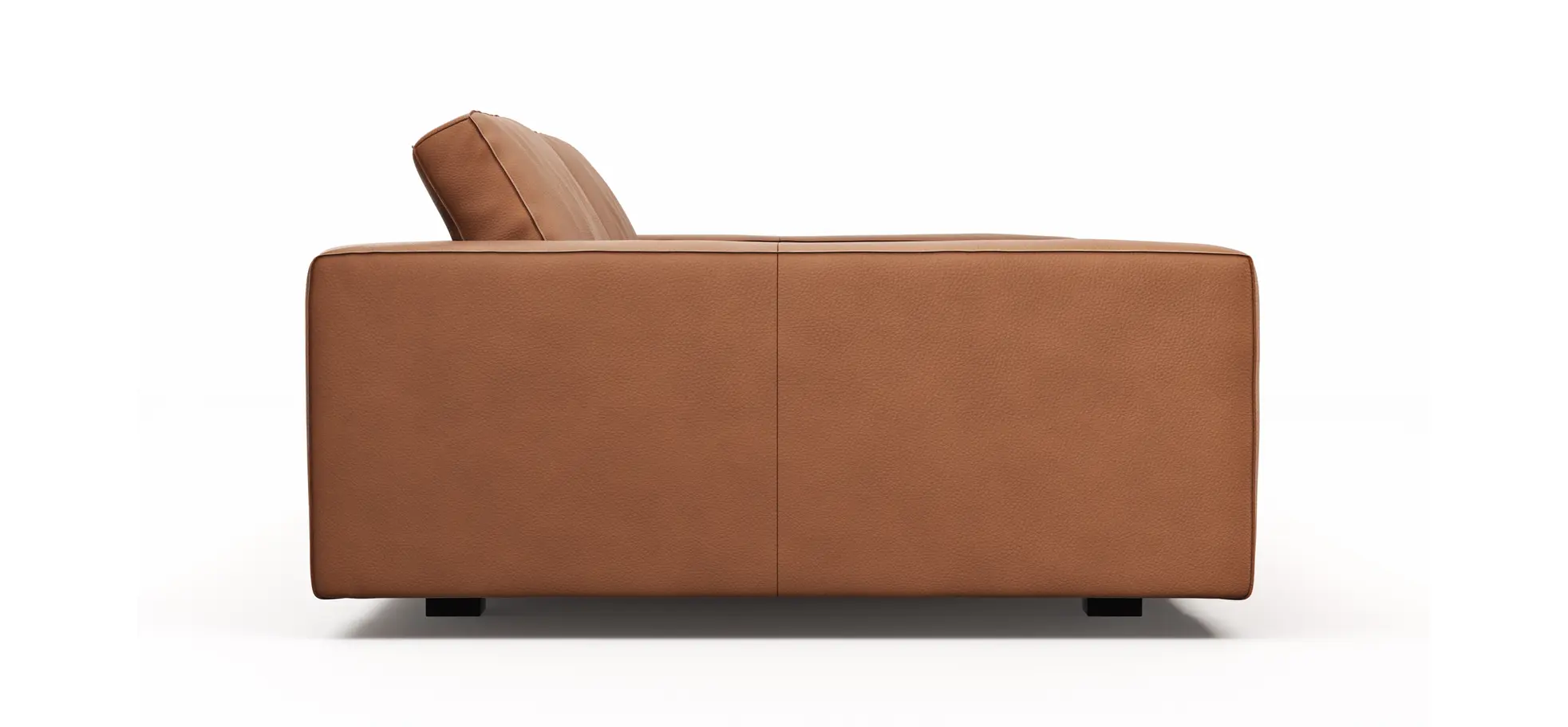 Sofa Aprino 1 - 3,5-Sitzer XXL, Dickleder, Cognac, Armlehne Block breit