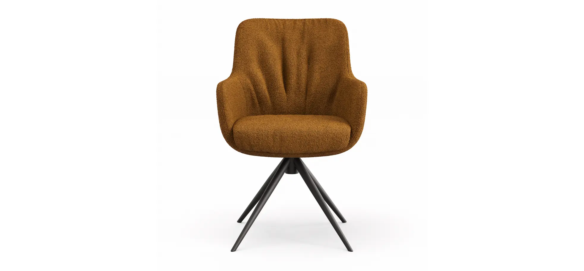 Armlehnstuhl Mis Legere - Boucle, Kurkuma, Stativ, Anthrazit