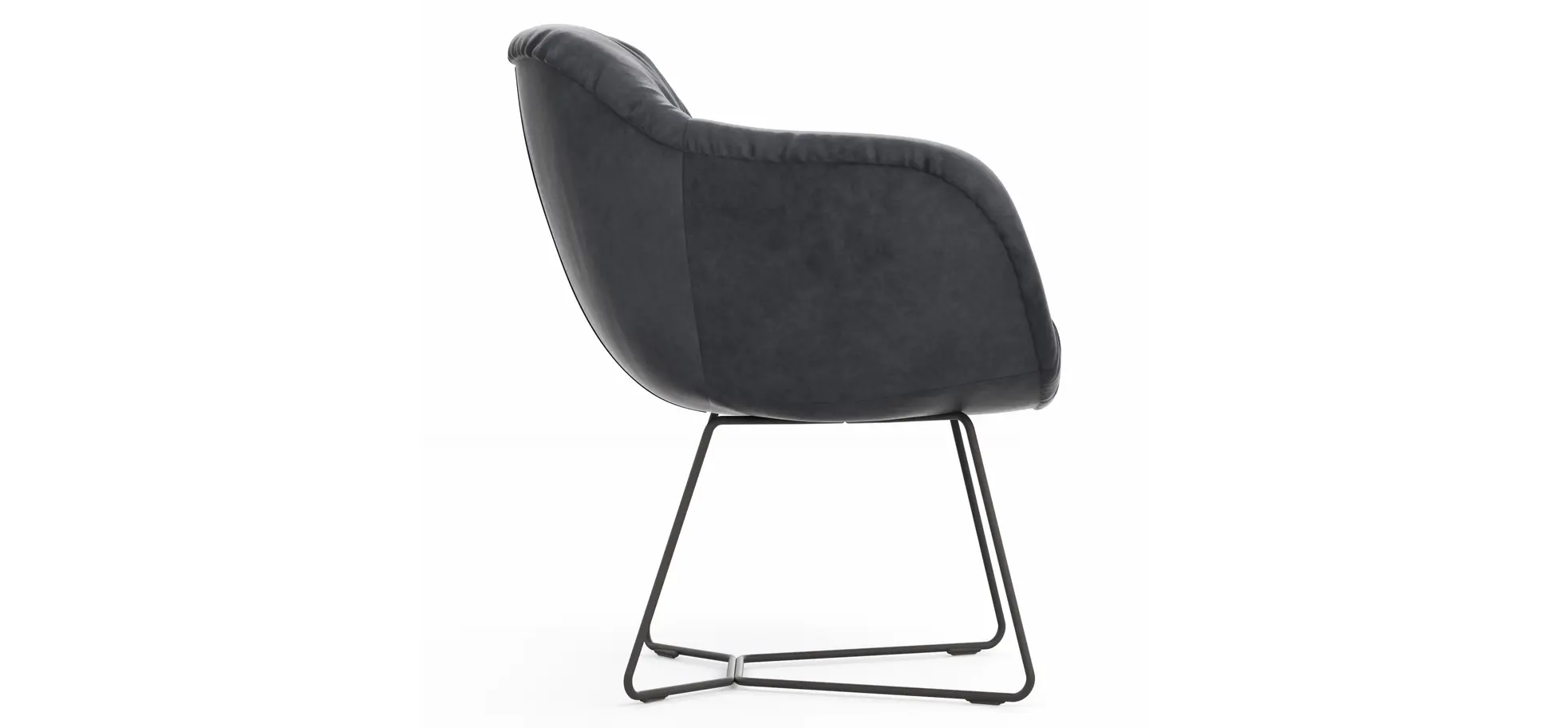 Dinnerchair Sevano - Leder, Anthrazit