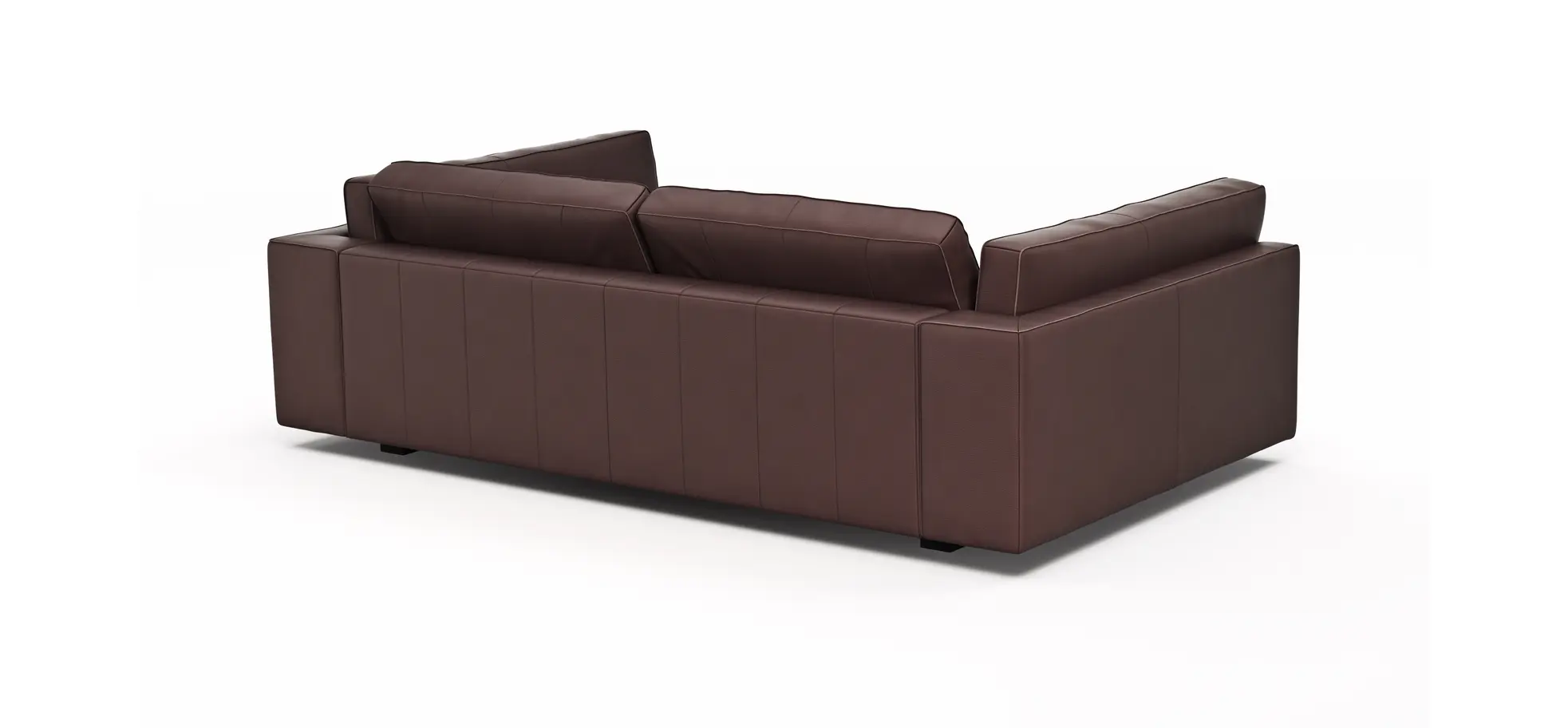 Sofa Aprino 3 - 3,5-Sitzer XXL, Dickleder, Dunkelbraun, Armlehne Kissen