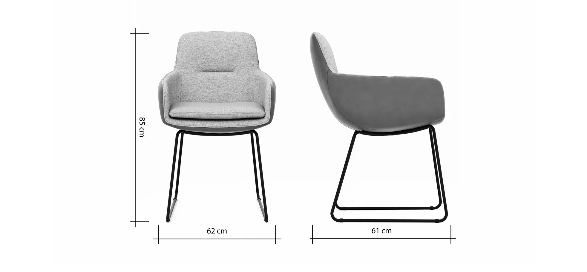 Armlehnstuhl Macano - Stoff & Leder, Beige, Cognac