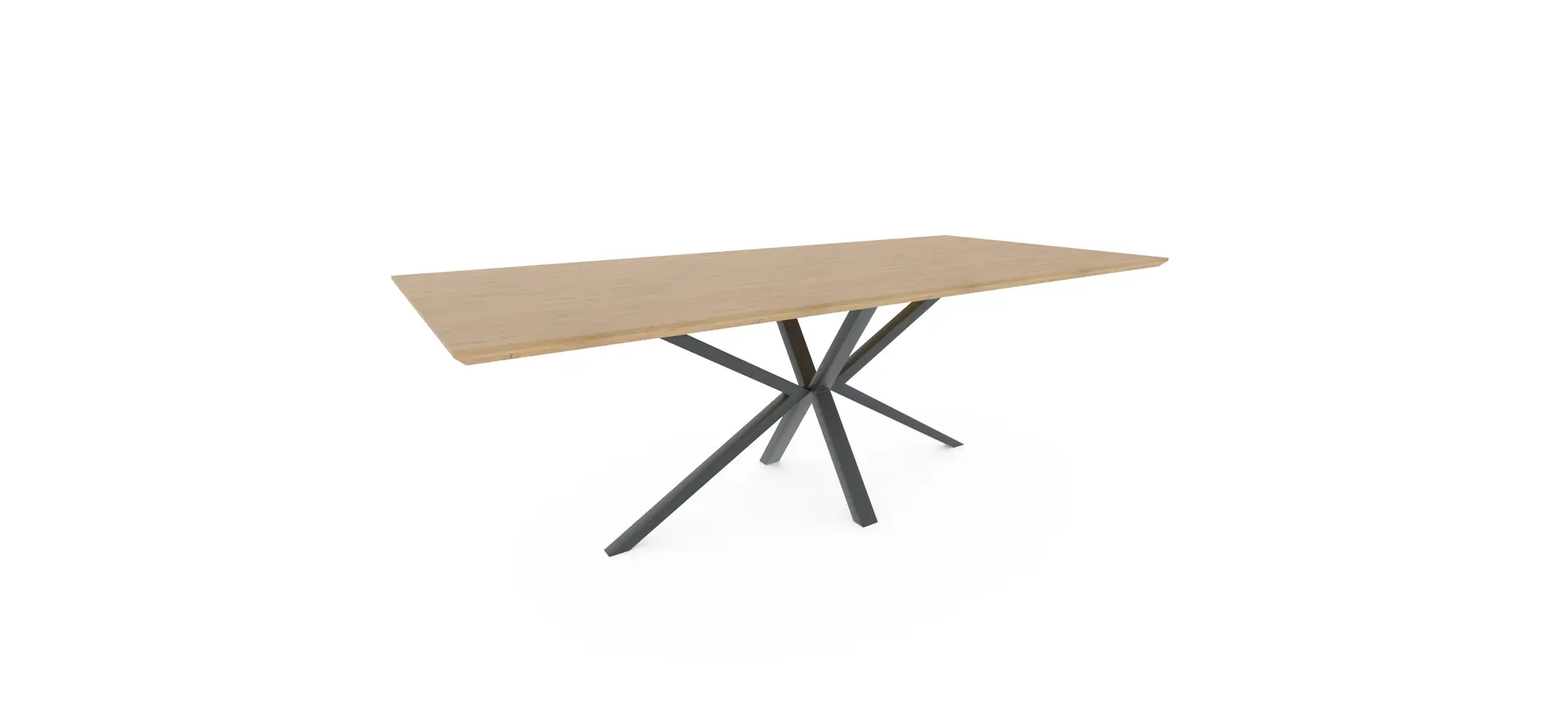 Esstisch Due Viso - LB ca. 200x100 cm, Wildeiche massiv, geölt 146542