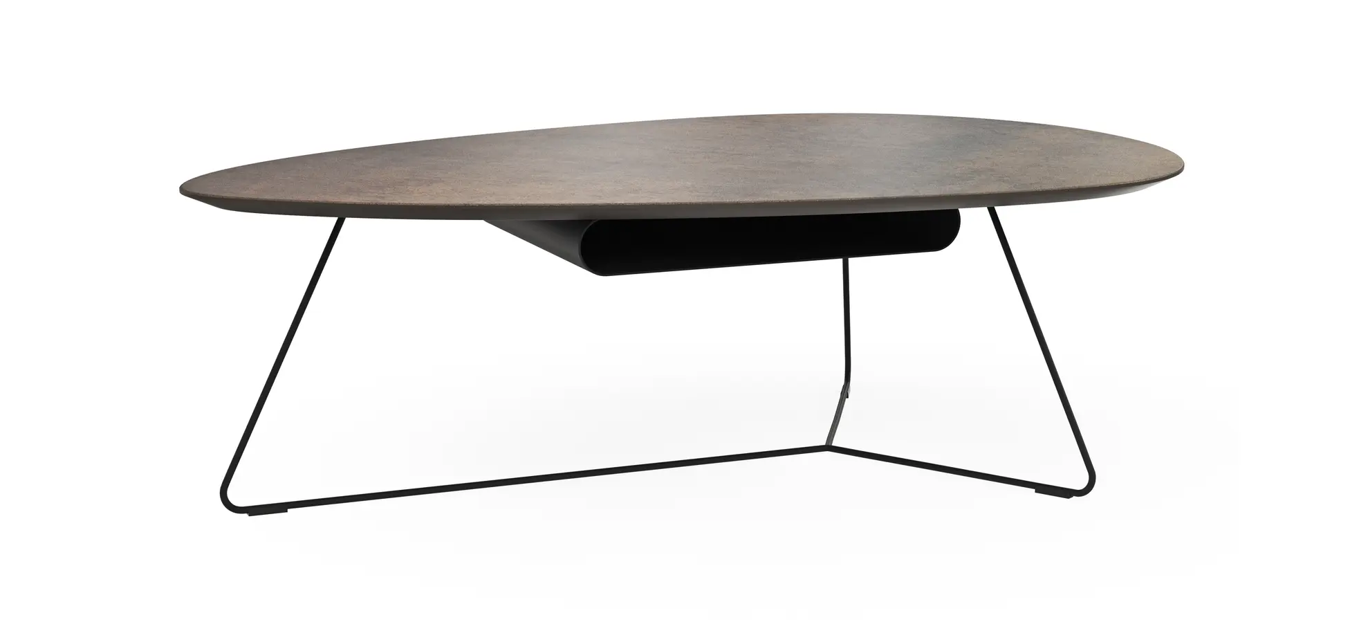 Couchtisch Fano - LBH ca. 121x75x38 cm, Ceramistone, Graubraun