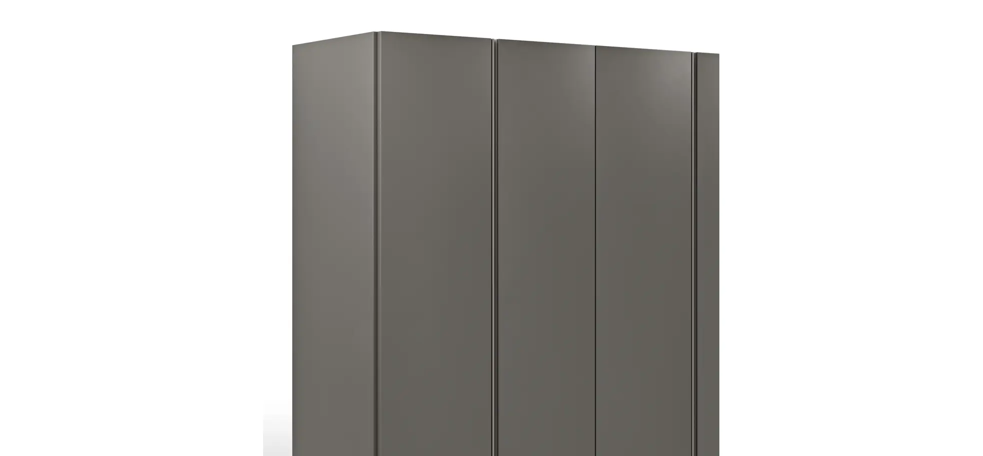Drehtürenschrank Loretto - B ca. 280 cm, Lack matt, Anthrazit