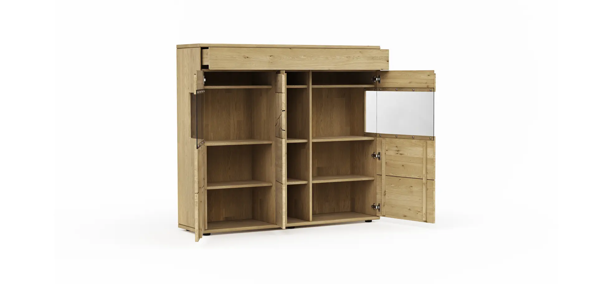 Highboard Amora - Wildeiche massiv bianco