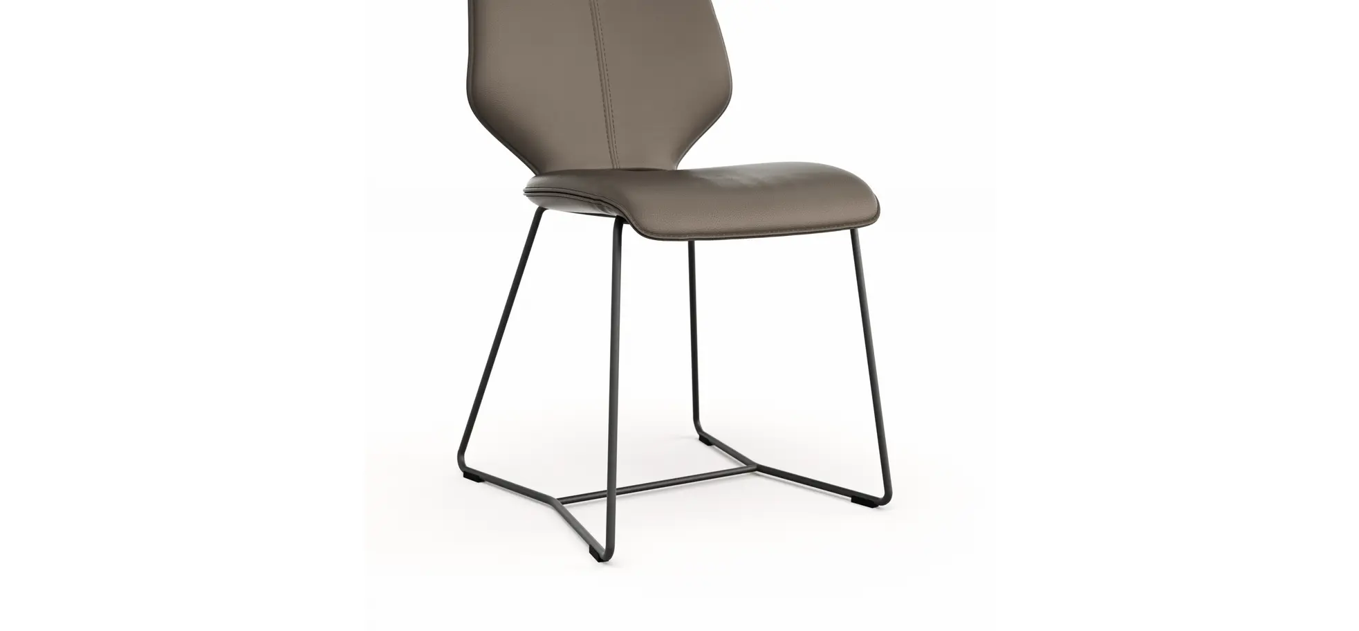 Stuhl Penthouse - Leder, Dunkelbraun, Kufen, Anthrazit