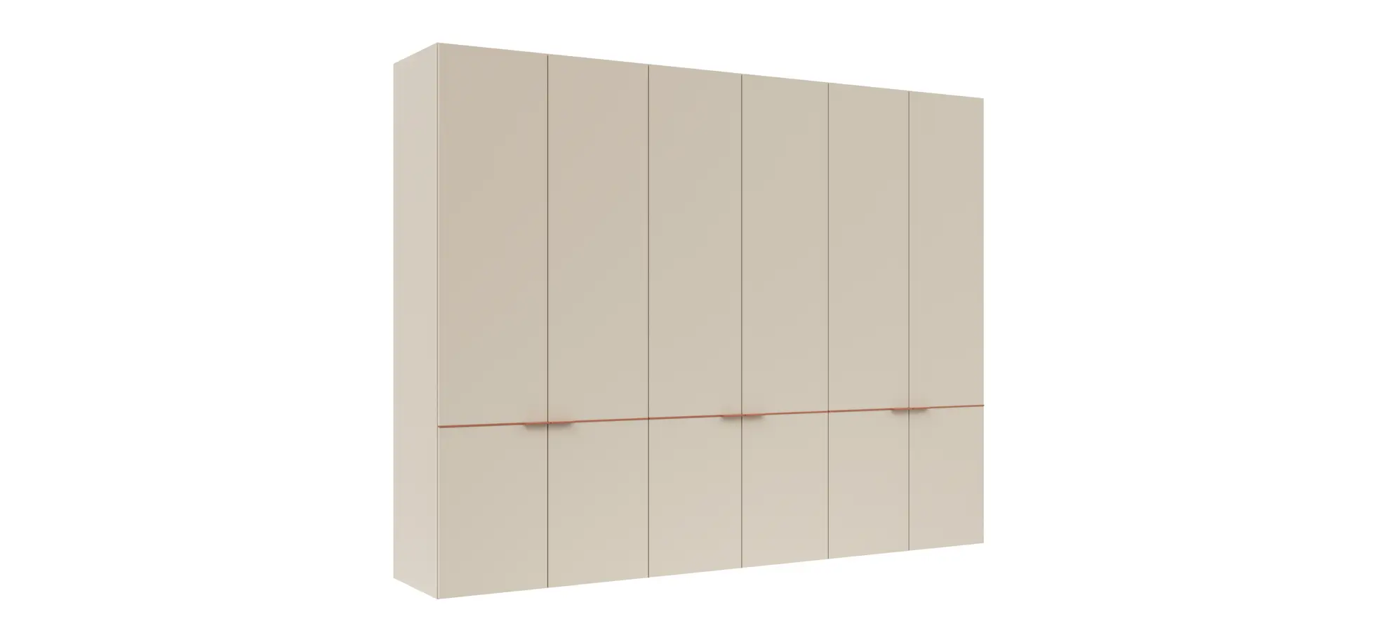 Drehtürenschrank Matera - BTH ca. 301x60x235 cm, Lack Kaschmir, Abs. Pfirsich 131612