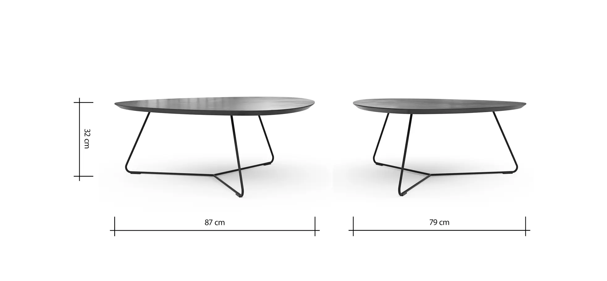 Couchtisch Fano - LBH ca. 87x78x33 cm, HPL Laminat, Graubraun