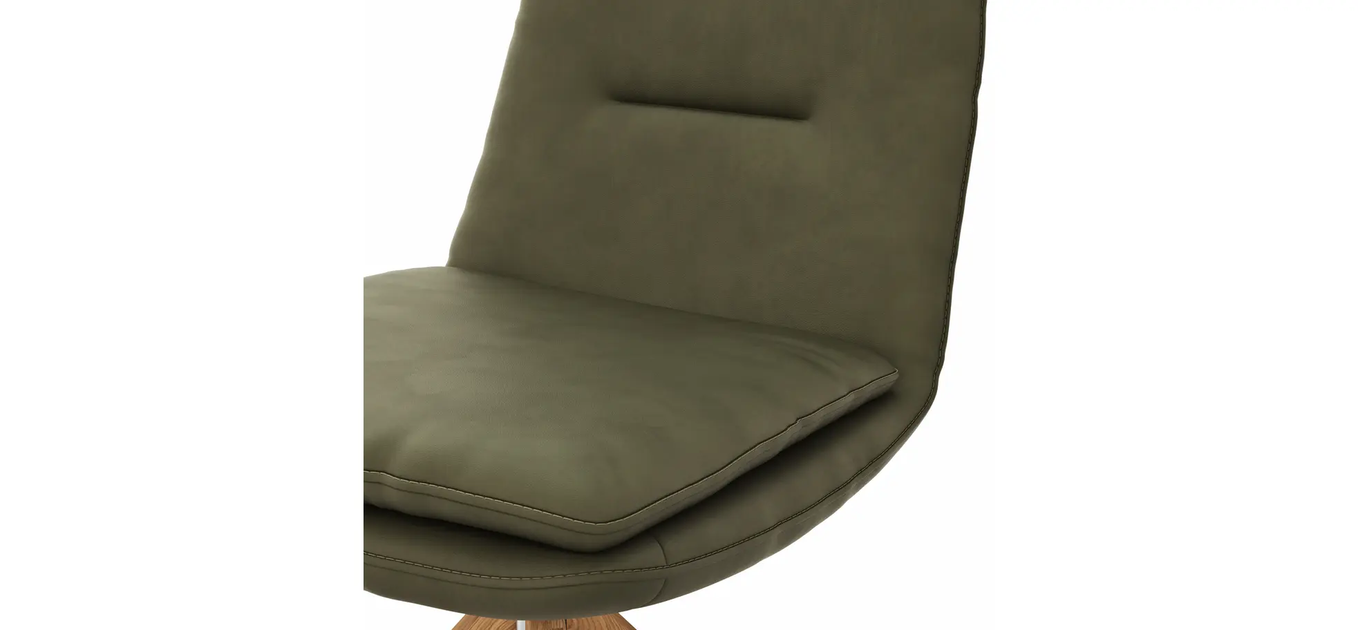 Polsterstuhl Macano - drehbar, Leder, Olive