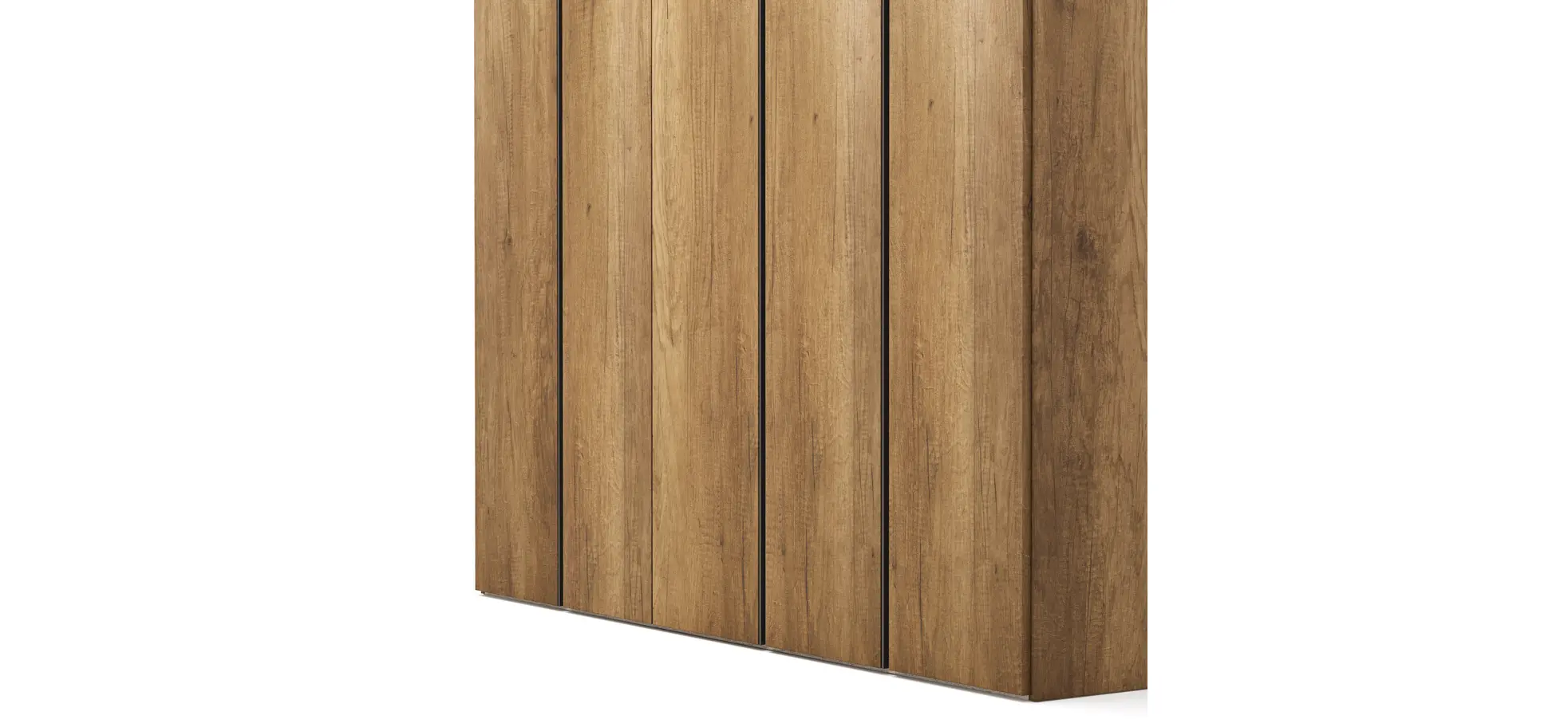 Drehtürenschrank Loretto - B ca. 254 cm, Melamin Astig hell