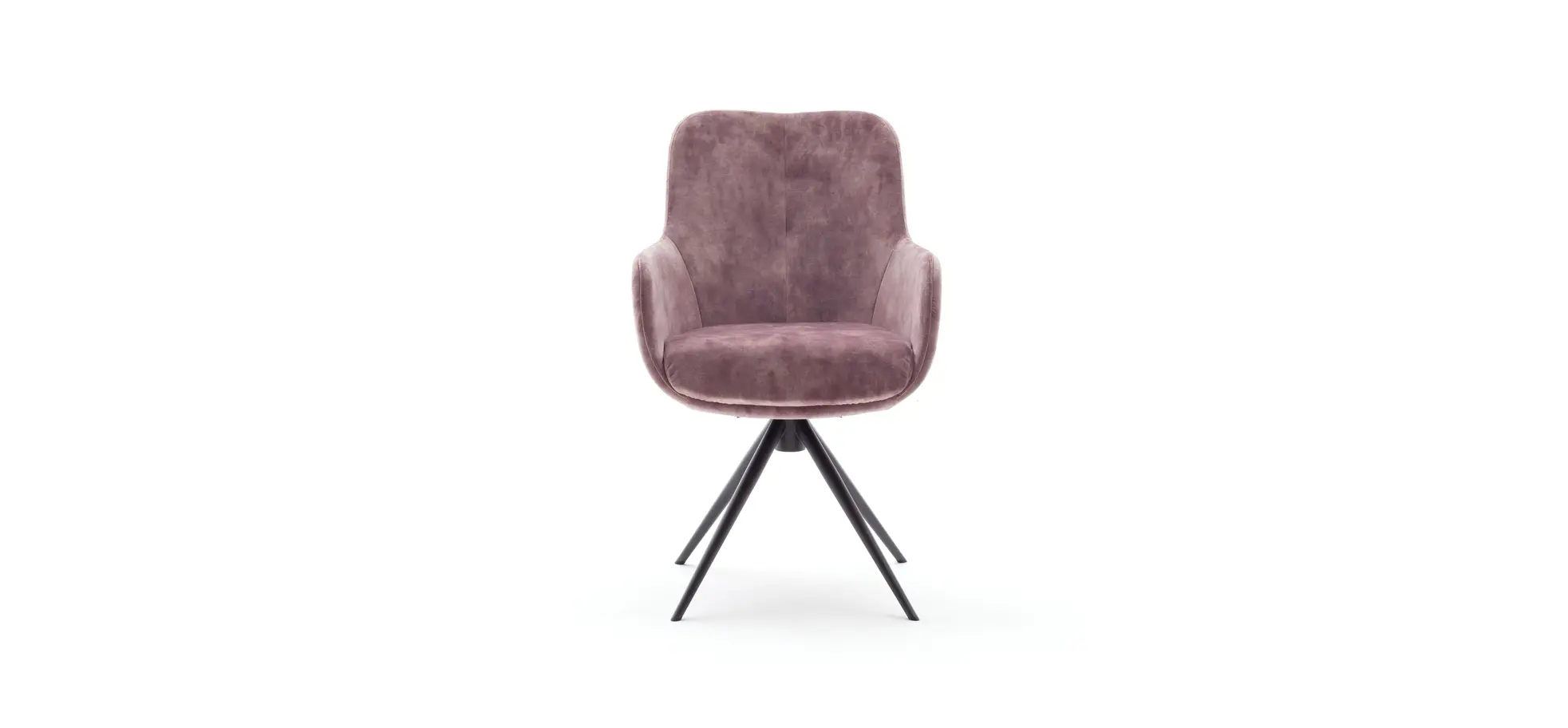 Armlehnstuhl Mis - Drehbar, Stoff, Altrosa, Gestell, Anthrazit