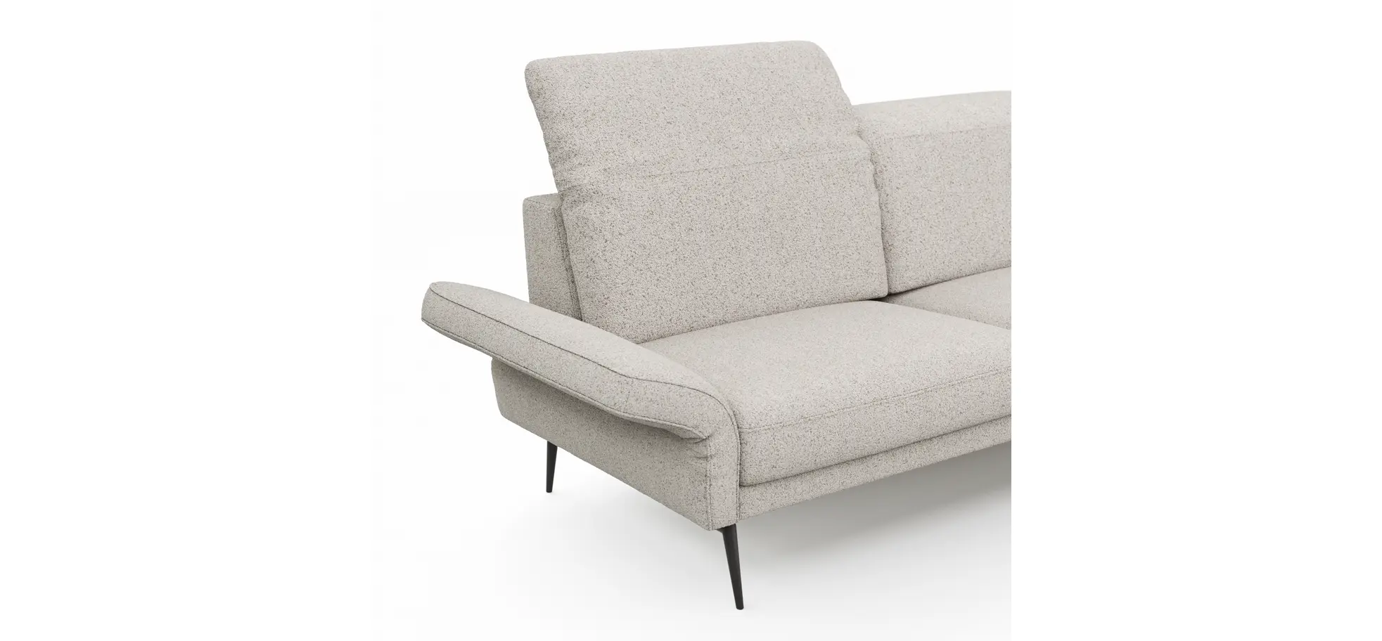 Sofa Estrela 2.0 - 2,5-Sitzer inkl. Kopfteil/Armteil verstellbar und Sitzvorzug motorisch, Stoff, Creme
