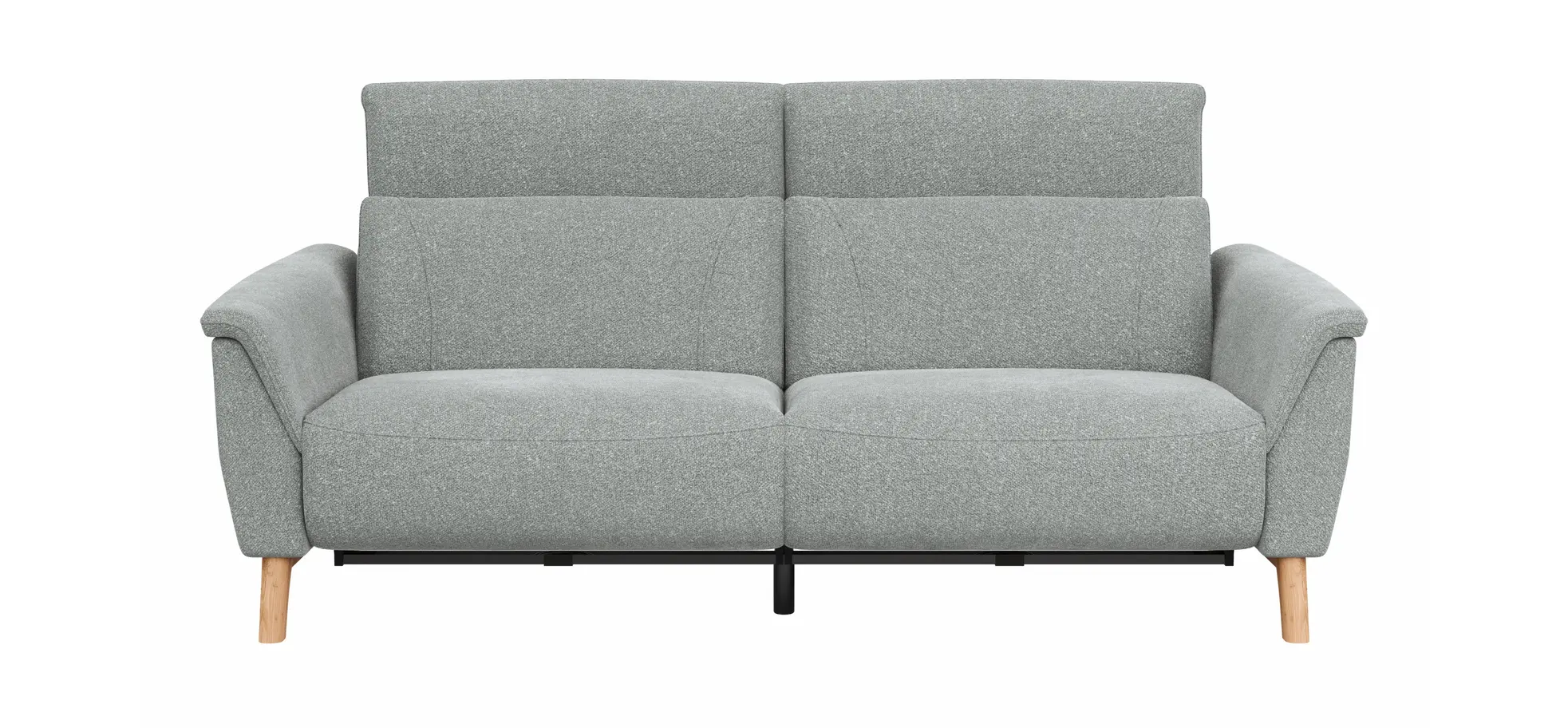 Sofa Nevin - 3-Sitzer, inkl. Relaxfunktion und Kopfteilverstellung (motorisch), Stoff, Silbergrau  9150517
