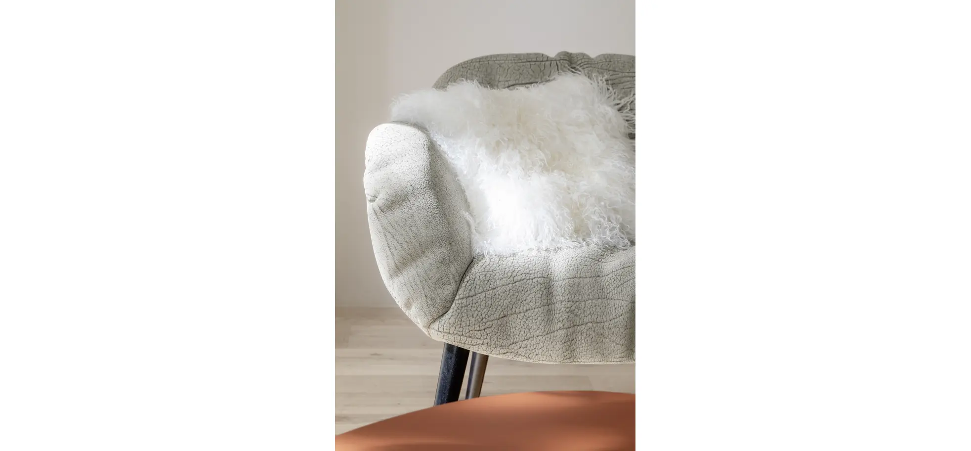 Sessel Sevano - Leder, Offwhite