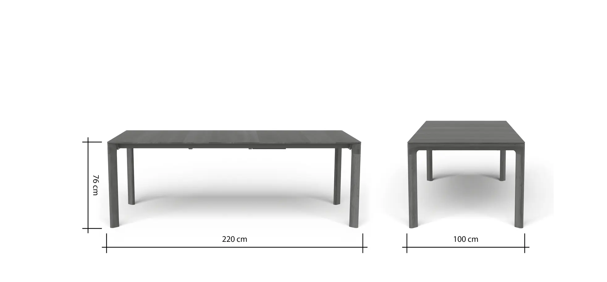 Esstisch 3400 - ausziehbar, LB ca. 220x100 cm, Astiger Nussbaum massiv