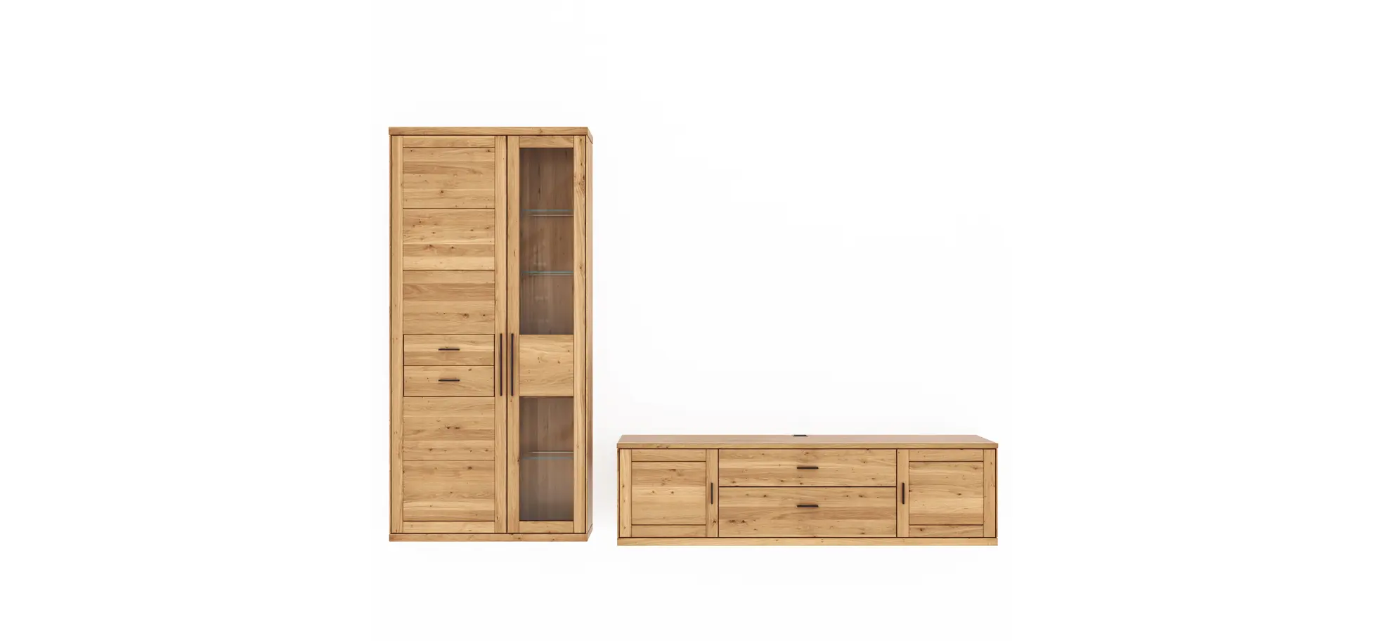 Wohnwand Faro 6.0 -  Wildeiche massiv, geölt 142048