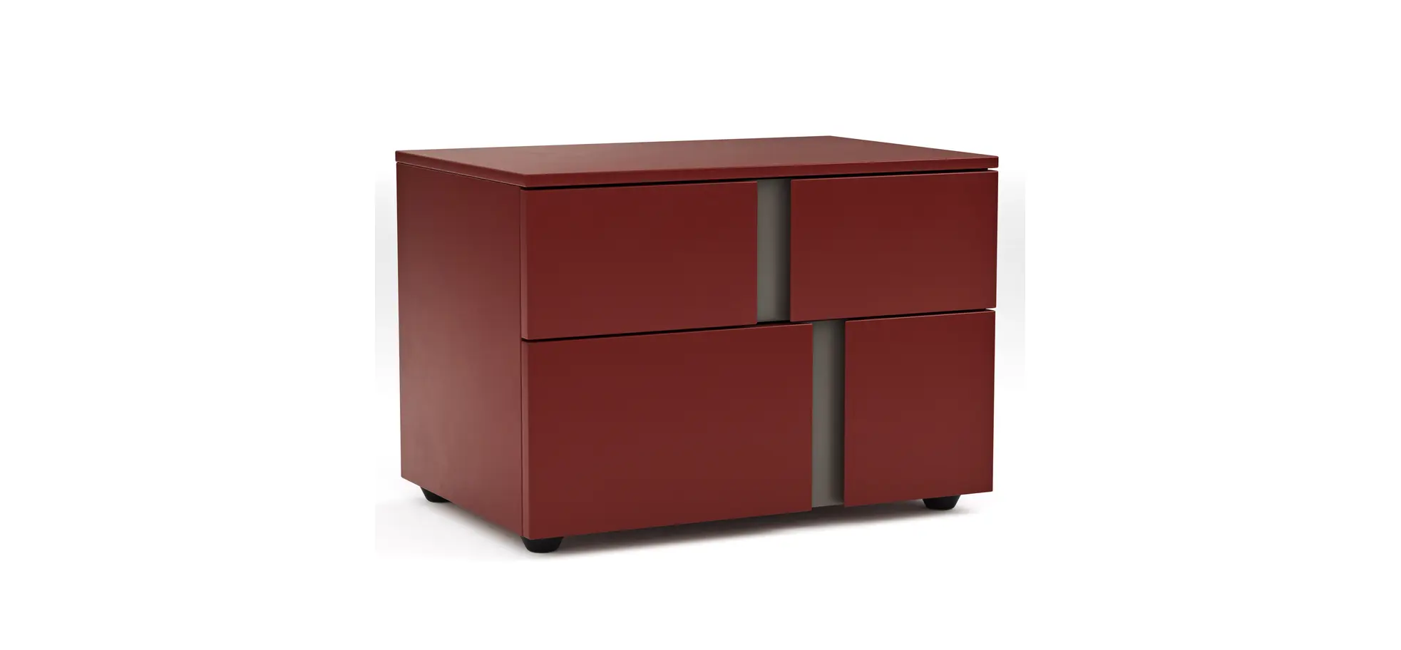 Nachttisch Loretto - Lack matt, Bordeaux