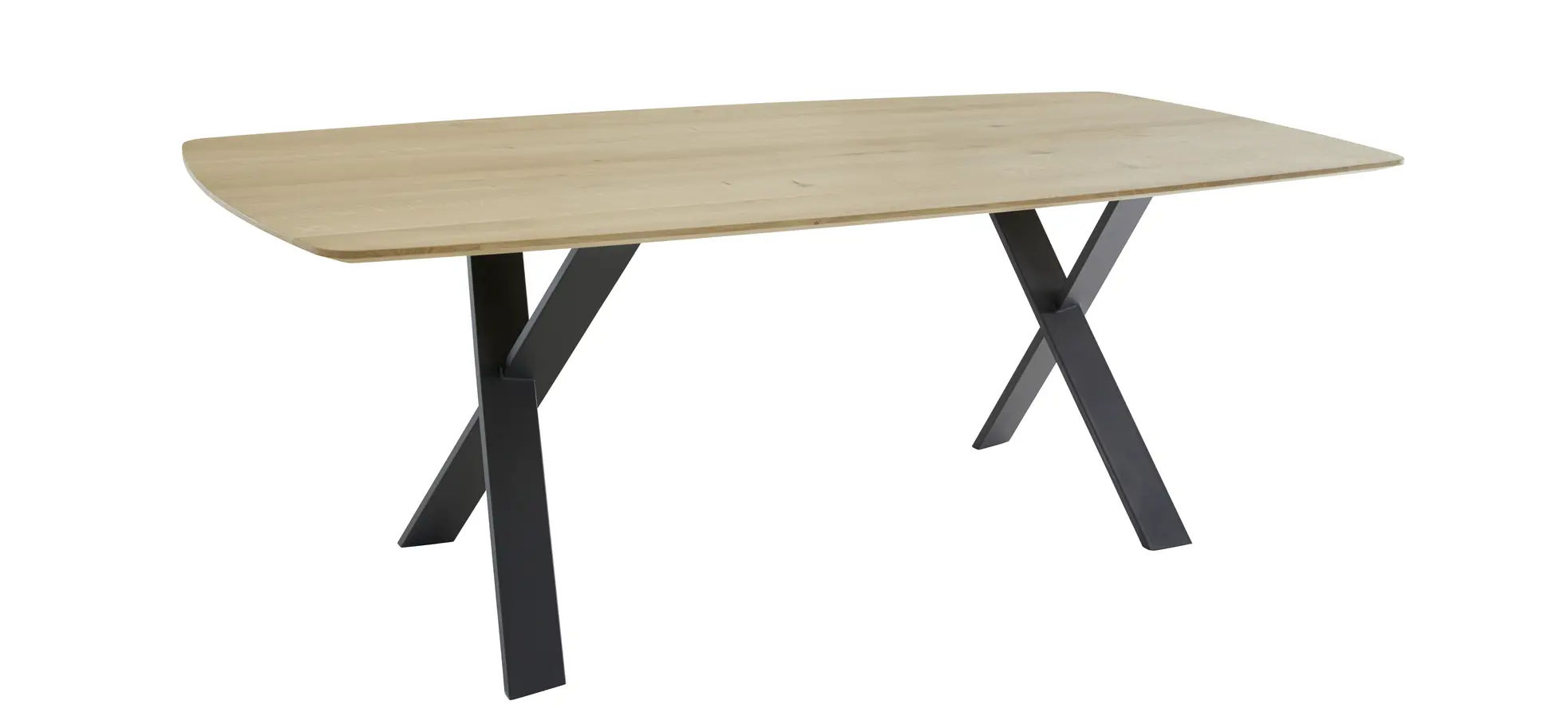 Esstisch Cinque Passi - Bootsform, LB ca. 220x95cm,  Asteiche massiv bianco 3026245