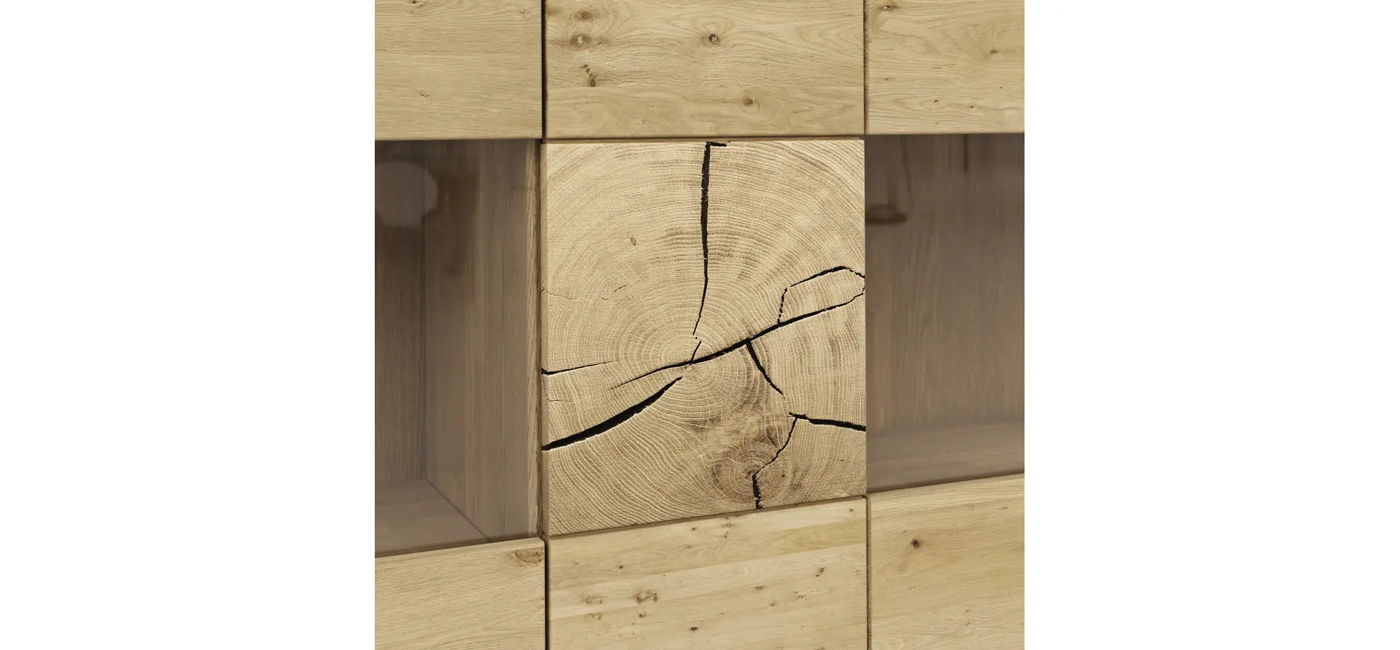 Highboard Amora - Wildeiche massiv bianco