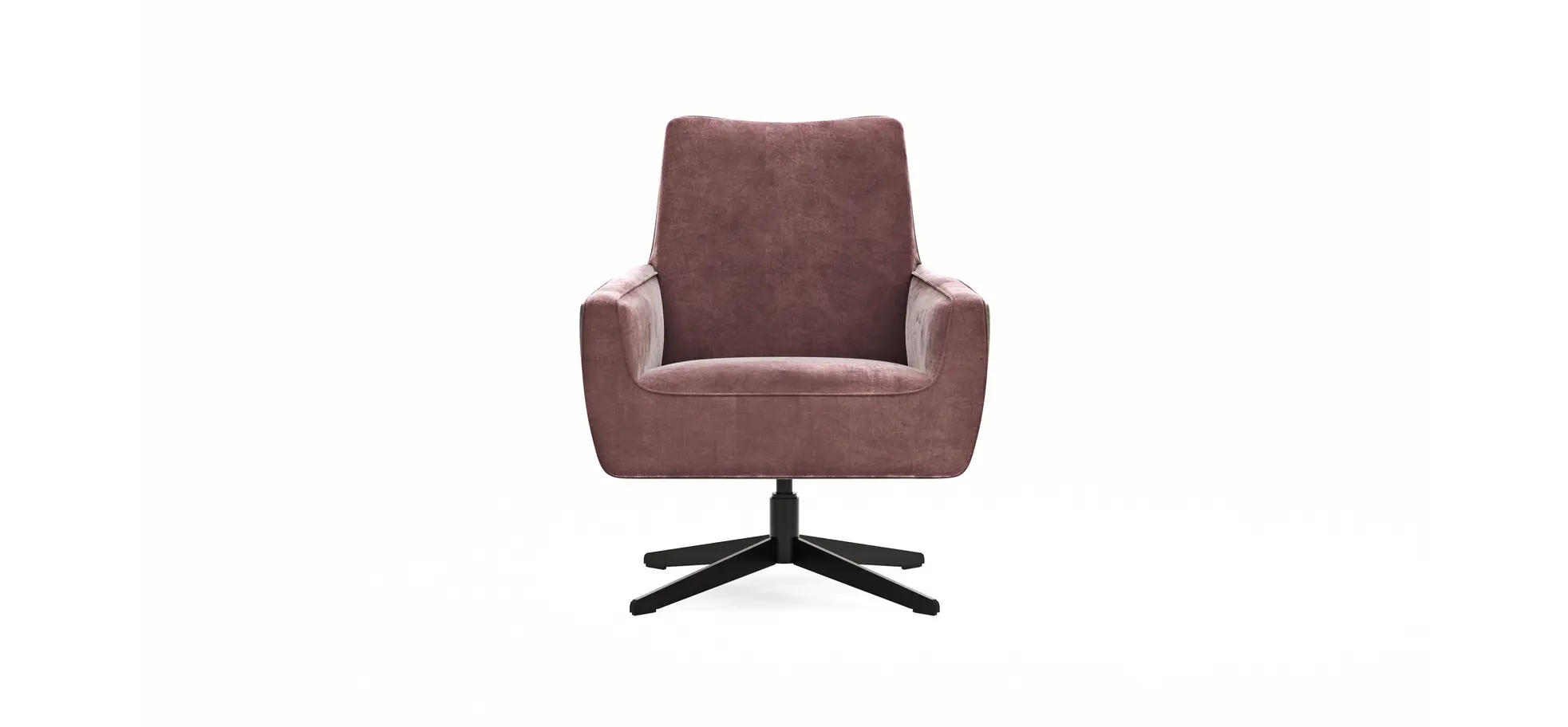 Drehsessel Matina - Größe M, Leder&Stoff, Nougat, Weinrot