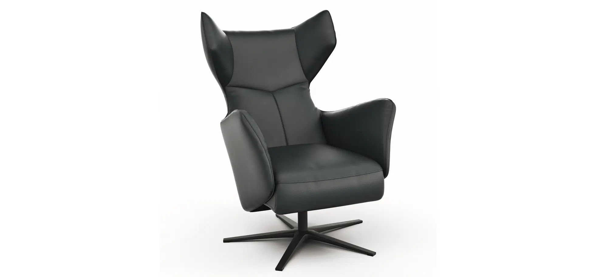 Sessel Noto Relax II - Rückenlehne verstellbar, Leder, schwarz