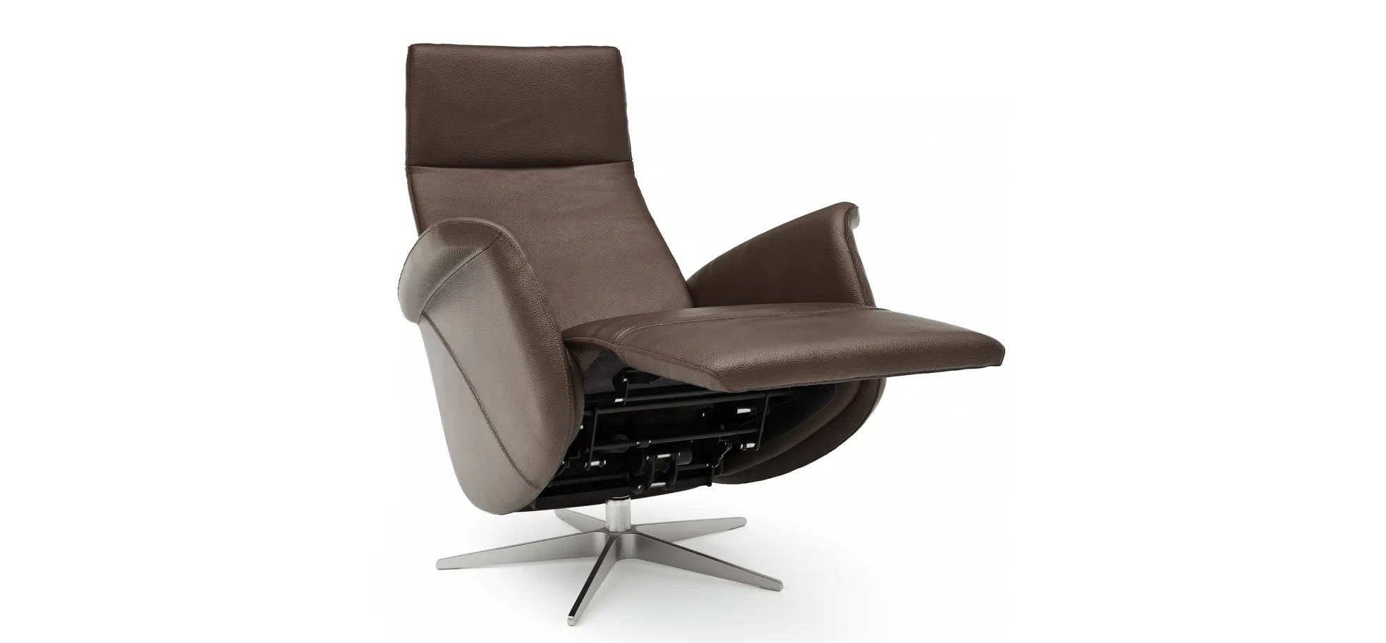 Relaxsessel Girona -  Relaxfunktion (motorisch), Leder, Dunkelbraun