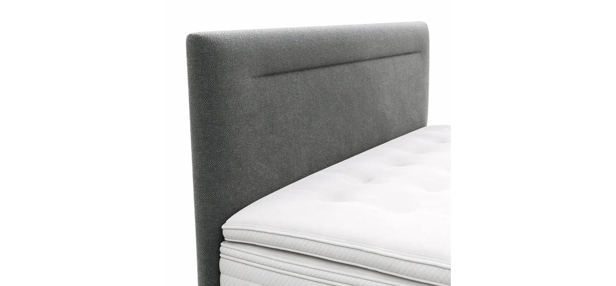 Boxspringbett Navelli 1 - Liegefläche ca. 180x200 cm, Stoff, Grau